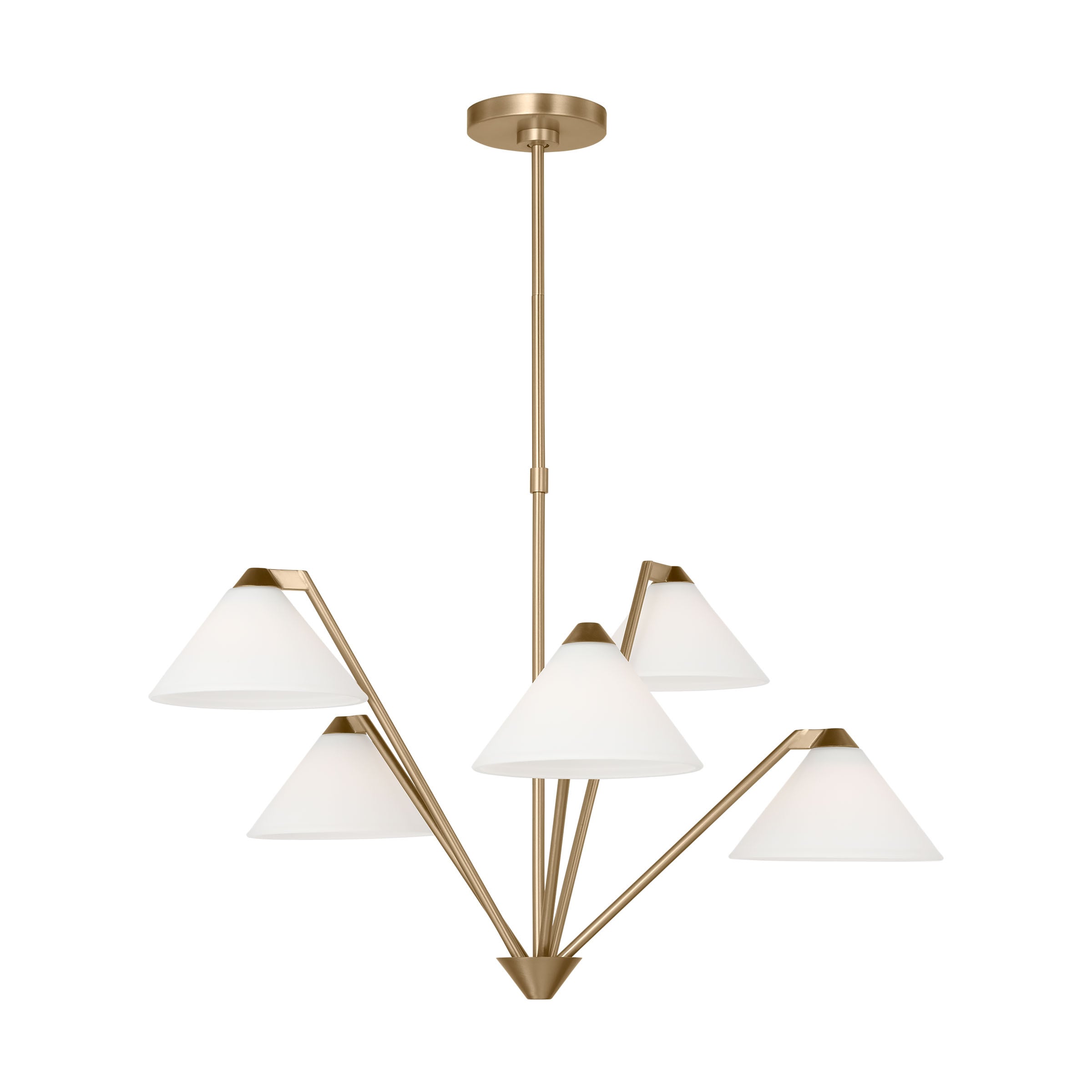 Generation Lighting GLC1255SB Werley 5 -Light Satin Brass Modern/contemporary For Use in Bathrooms, Bedrooms, Dining Rooms, Foyers, Kitchens, Living Rooms Chandelier