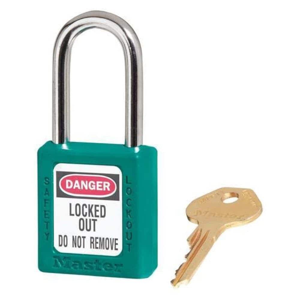 Master Lock Lockout Padlock Keyed Different Thermoplastic Standard Body Steel Teal PK6