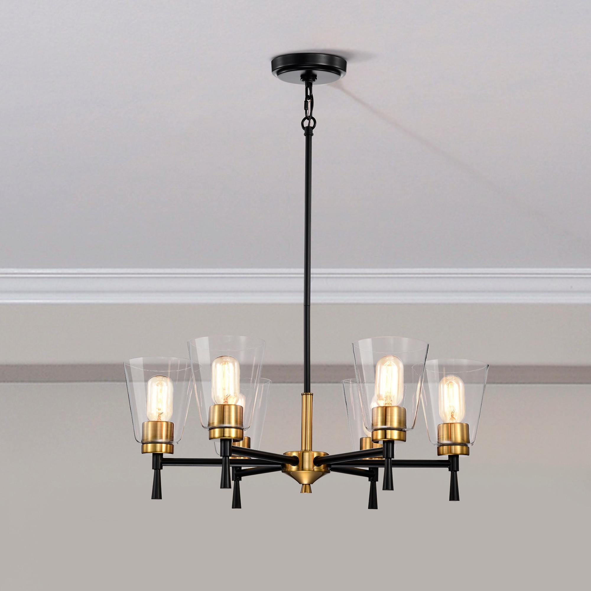 Edvivi Briarwood 6-Light Antique Brass Modern/Contemporary Led, Dry ...