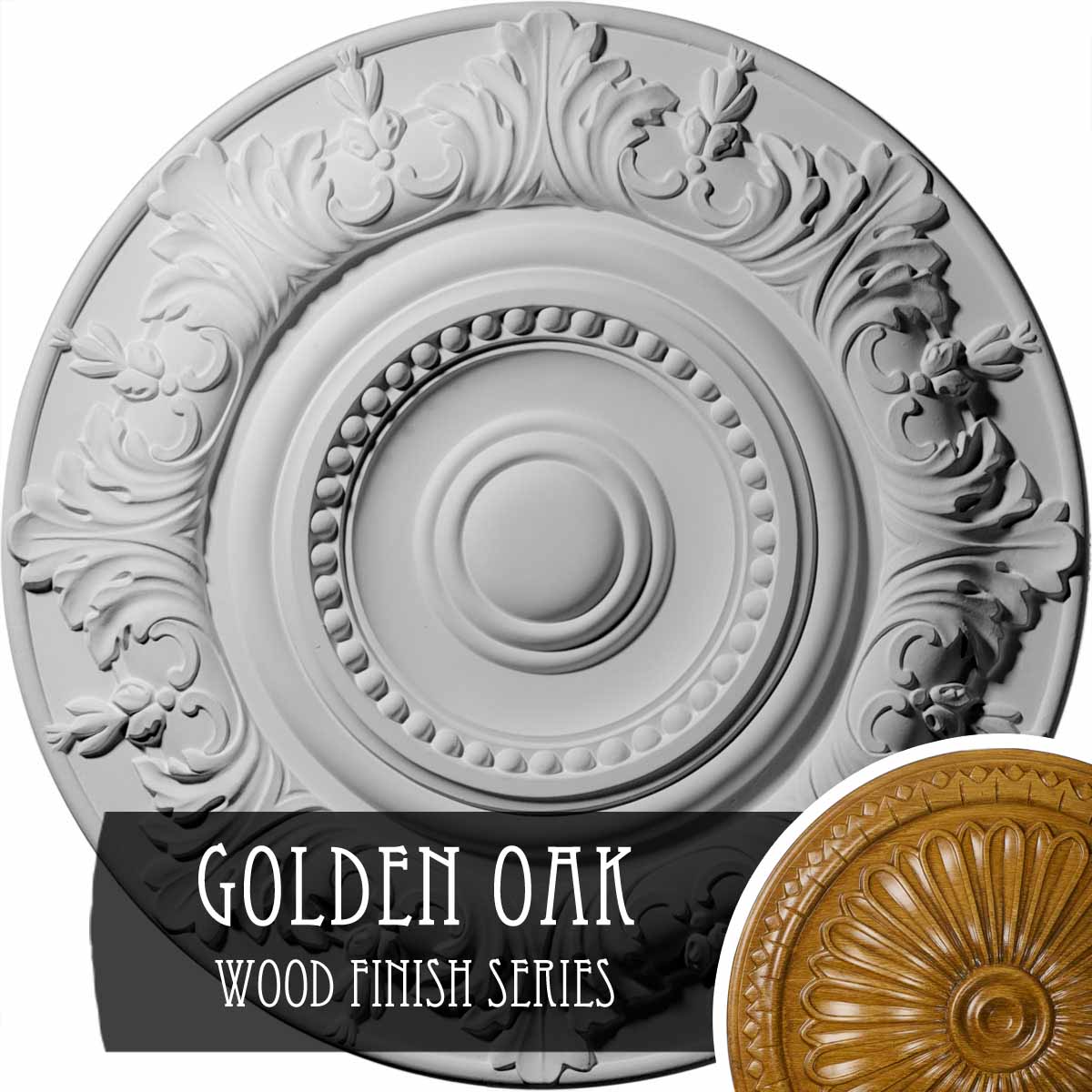 Ekena Millwork CM20BXGOS Biddix 20.875-in W x 20.875-in L Golden Oak Polyurethane Ceiling Medallion