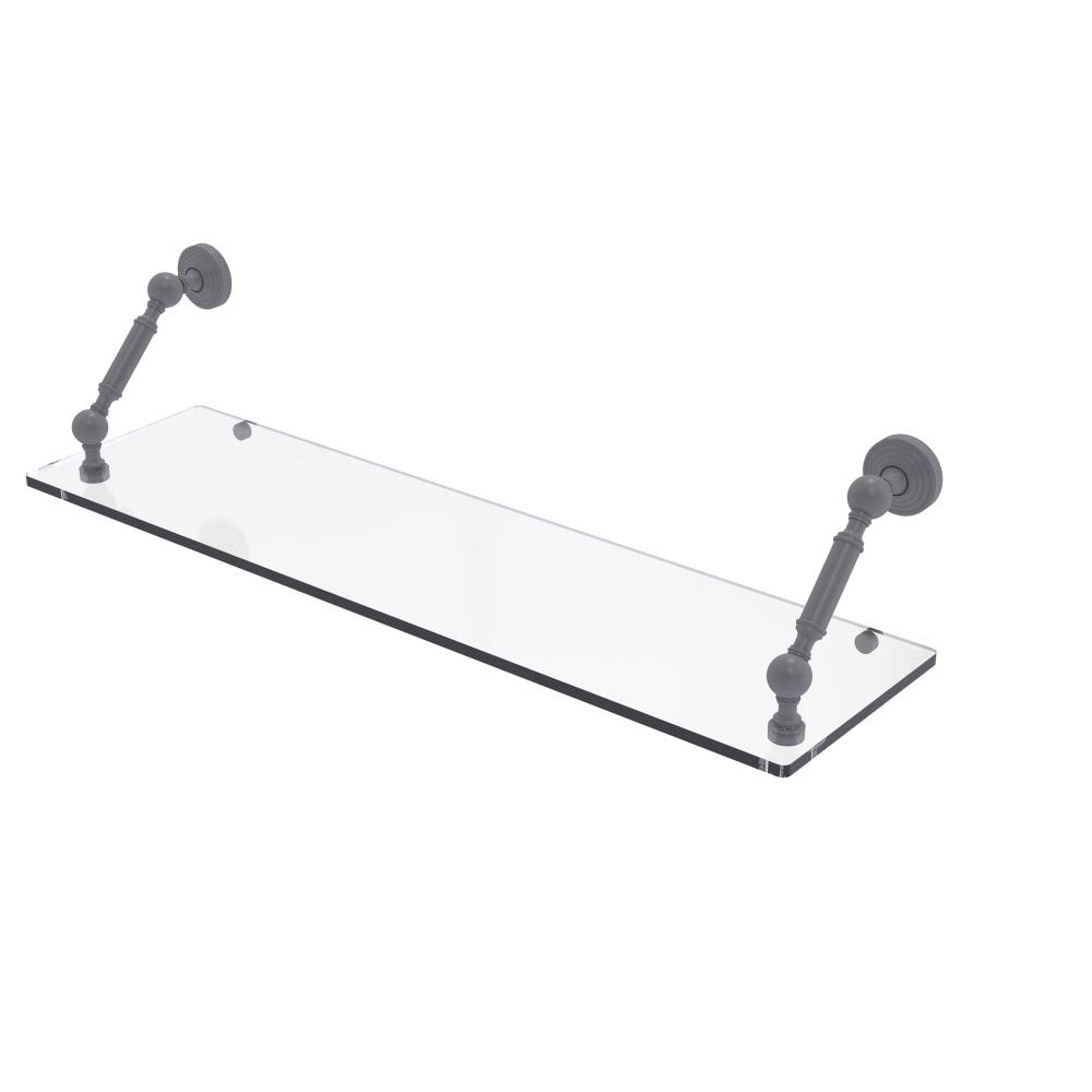 Allied Brass WP-1-30-GYM Waverly Place Matte Gray 1-Tier Wall Mount Bathroom Shelf (30-in X 7.3-in X 8-in)