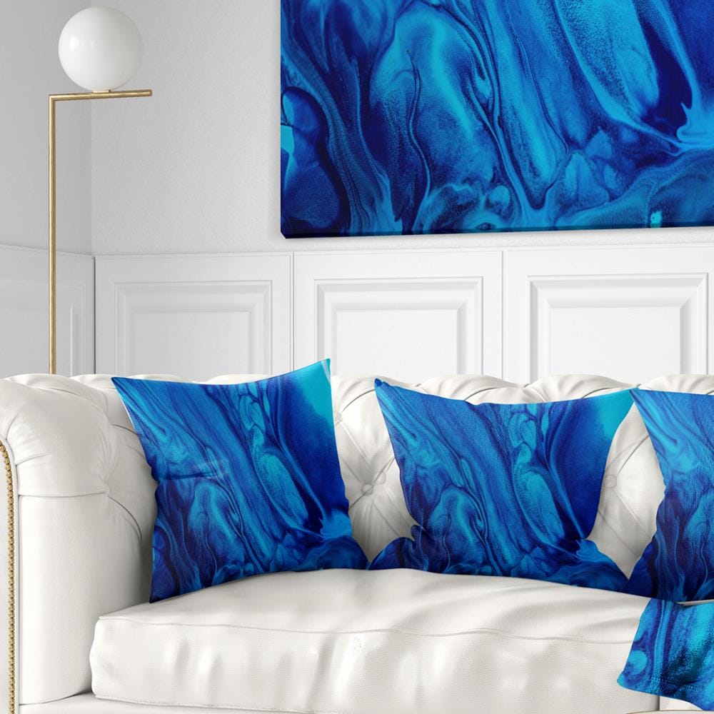 Designart CU9989-18-18 18-in x 18-in Blue Indoor Decorative Pillow