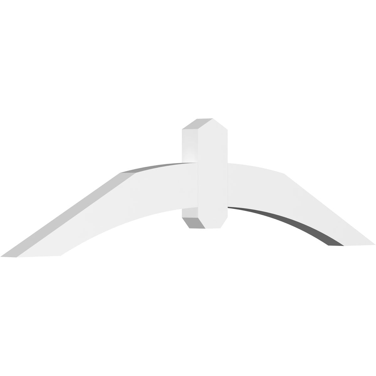 Ekena Millwork GBP048X12X0204ARC00 Archdale White PVC Gable bracket