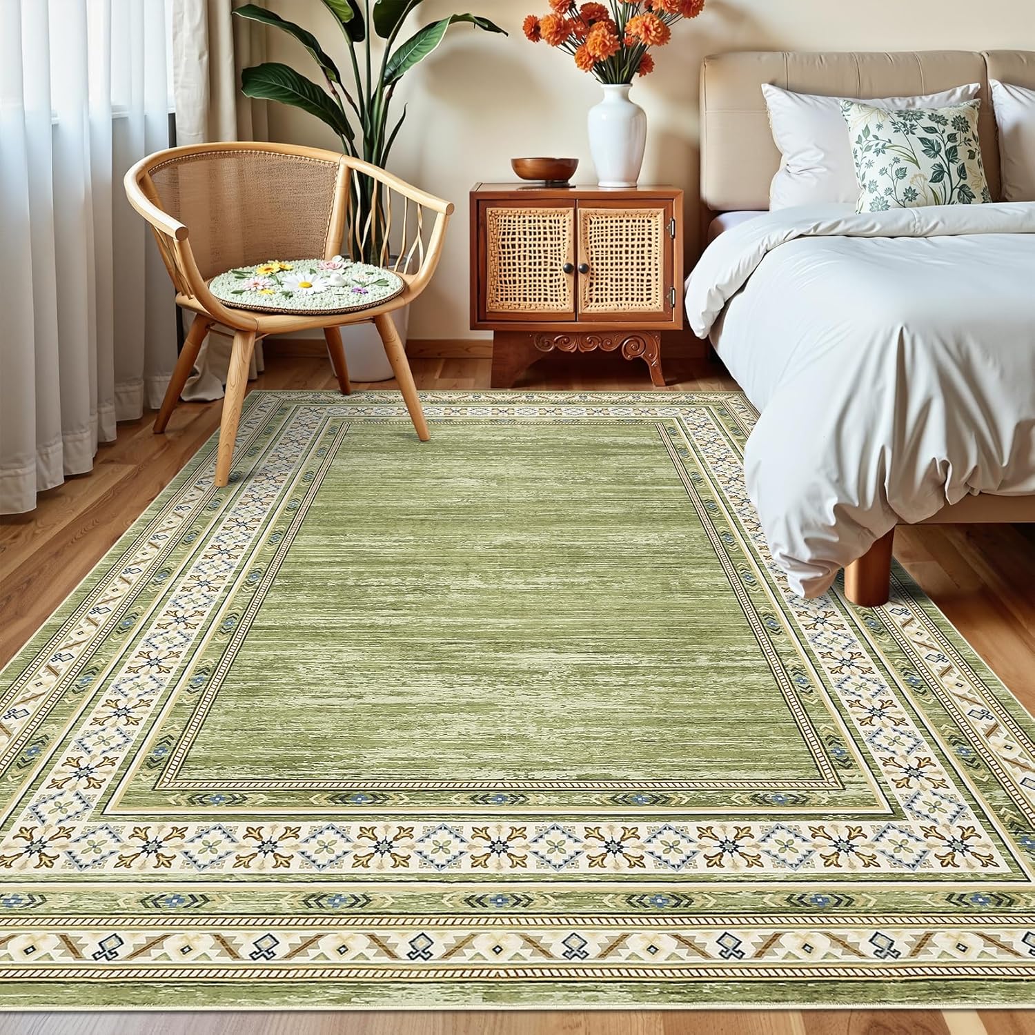 IdealHouse Modern Geometric Runner Rug 8x10ft - Washable Non-Slip Low ...