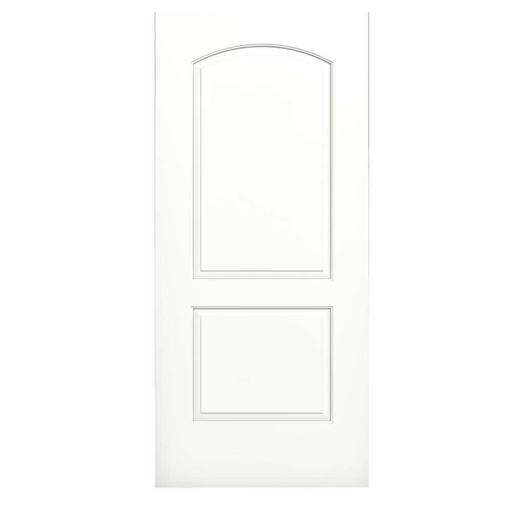 Continental 32-in x 80-in Snow Storm 2-panel Round Top Hollow Core Prefinished Molded Composite Slab Door in White | - RELIABILT LO1002310