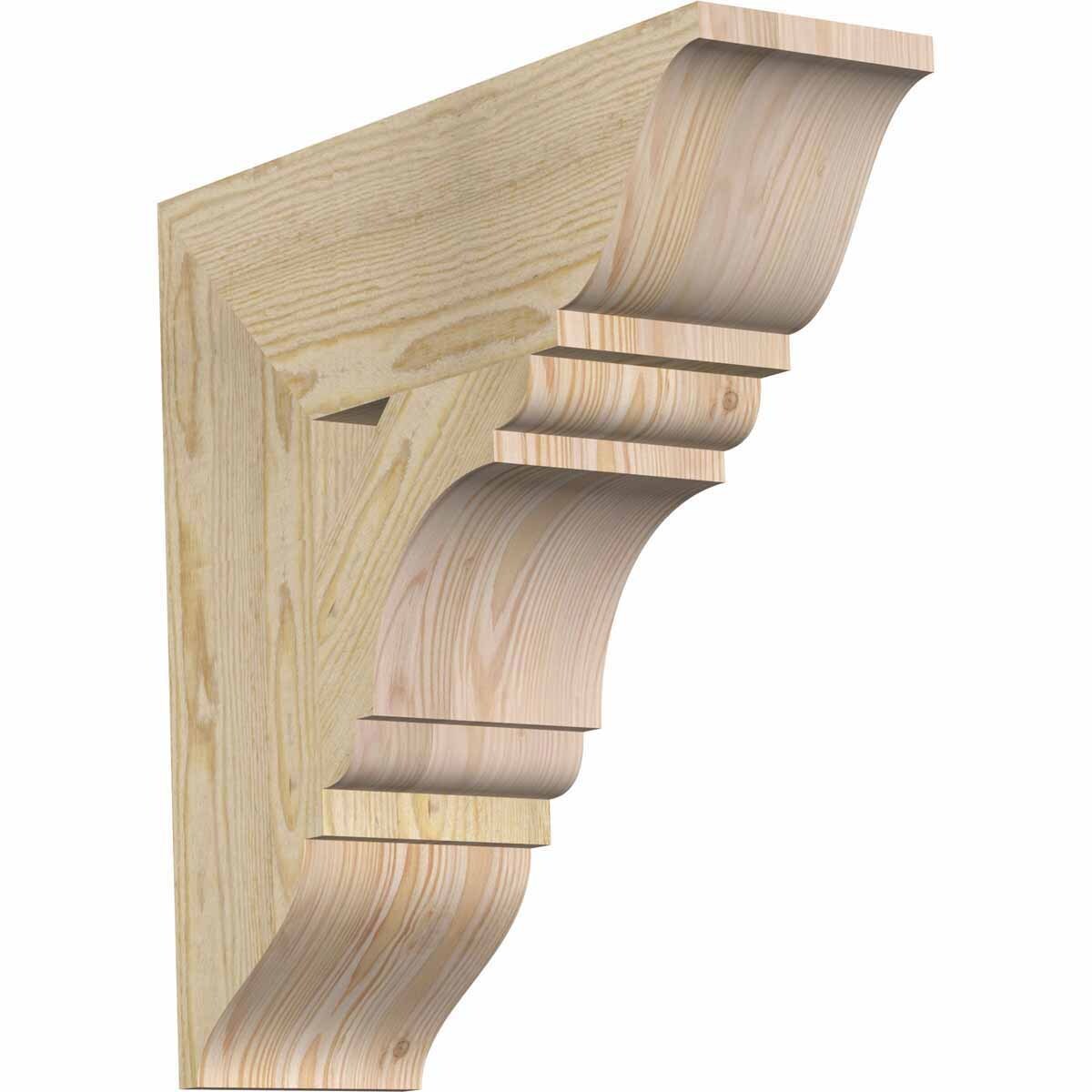 Ekena Millwork BKT06X20X20OLY01RDF Olympic traditional rough sawn 6-in x 20-in x 20-in Douglas fir Brown Wood Standard bracket