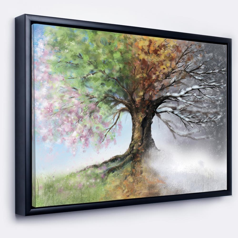 Designart FL9283-34-18-FLB Wood Floater frame 18-Inches H x 34-Inches W Landscape Canvas Print