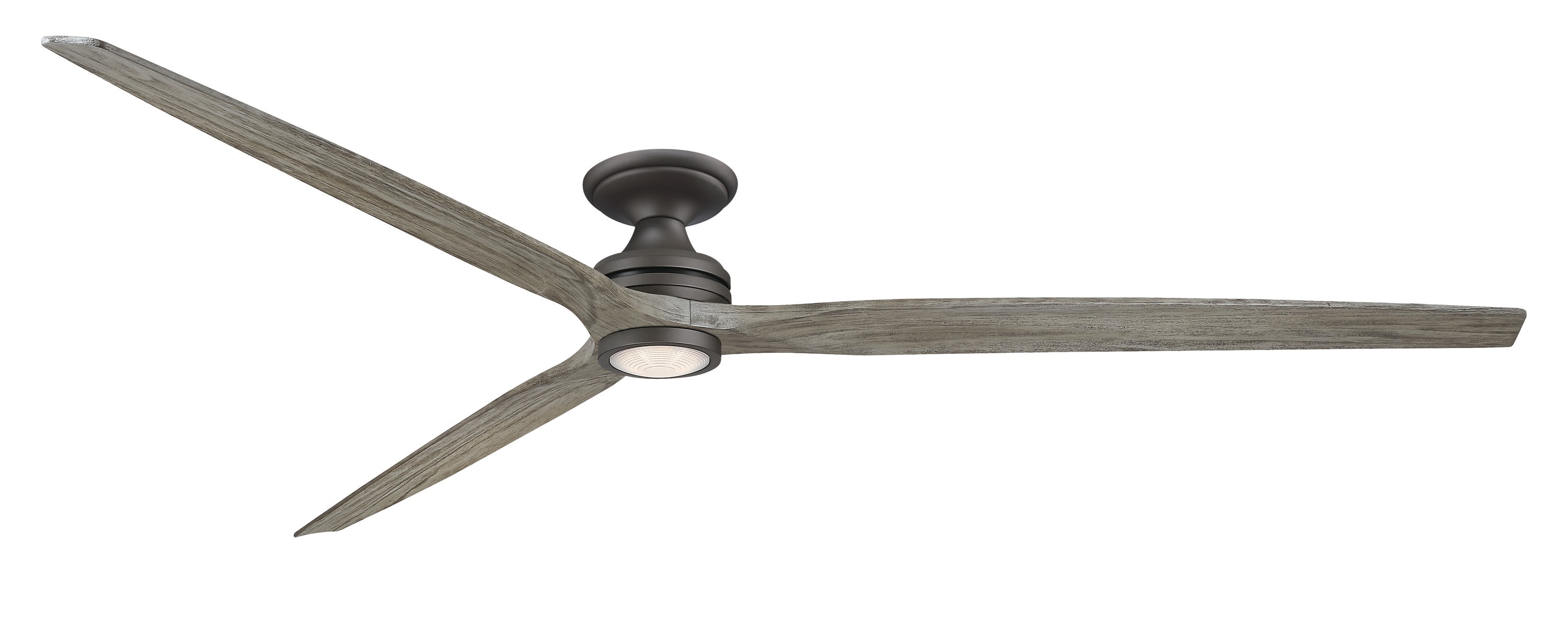 Fanimation Spitfire 96-in Matte Greige with Weathered Wood Blades Color-changing Integrated LED Indoor/Outdoor Flush Mount Smart Propeller Ceiling Fan with Light and Remote (3-Blade) FPD6721BGR-96WE-LK-F Sansujyuku sansujyuku.com