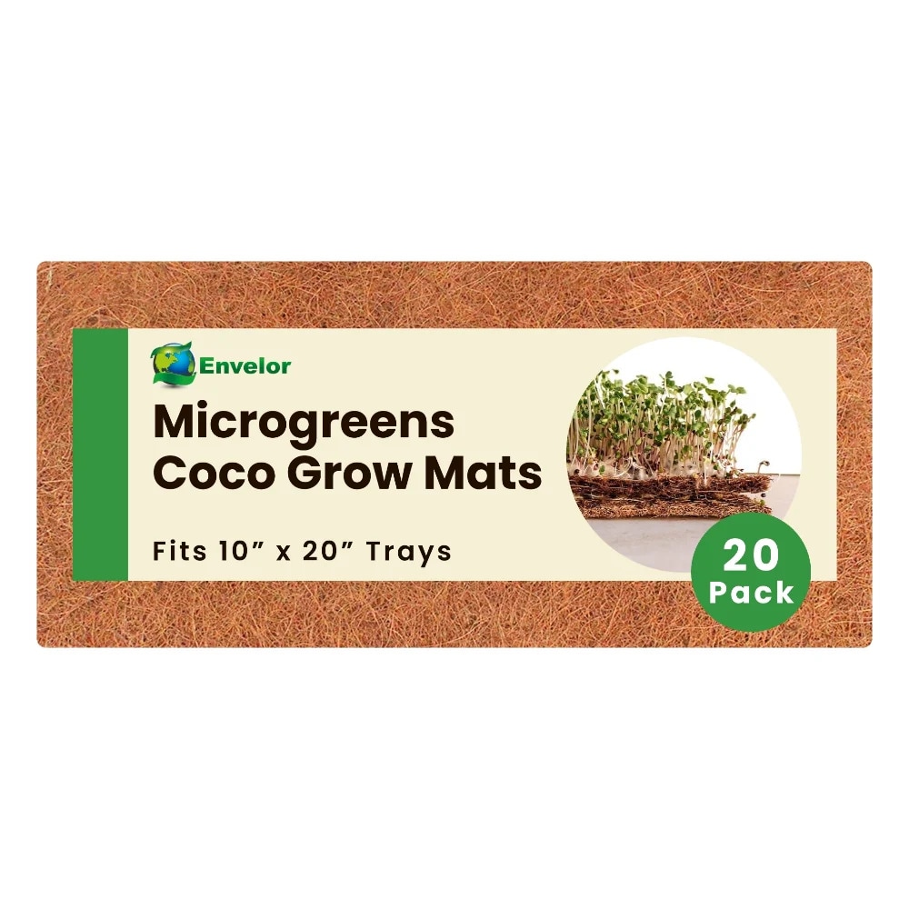 Envelor EN-CGS-1020-20 Coco Grow Mat Coir Sheet for Micro Greens, Sprouts and Herbs 10 x 20 In. - 20 pack Organic Coconut coir Provides organic nutrients