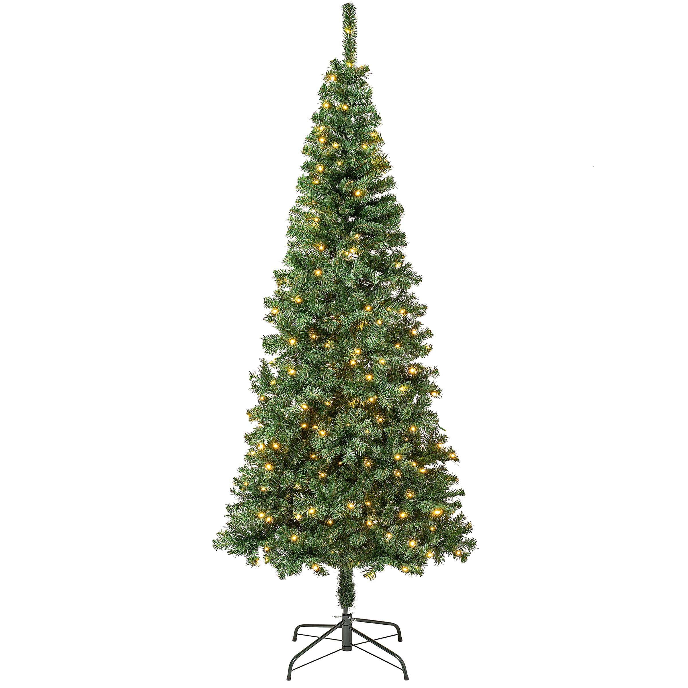 National Tree Company LIN8-304L-75 7.5-Feet Pre-lit Artificial Christmas Tree with White LED Lights