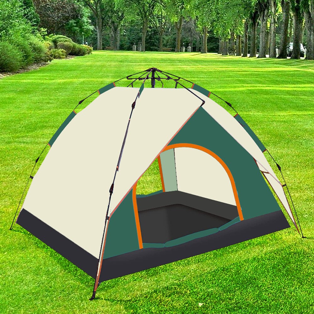 Flynama 7.08 ft. x 7.08 ft. Dark Green 4-Person Tent with Fiberglass ...