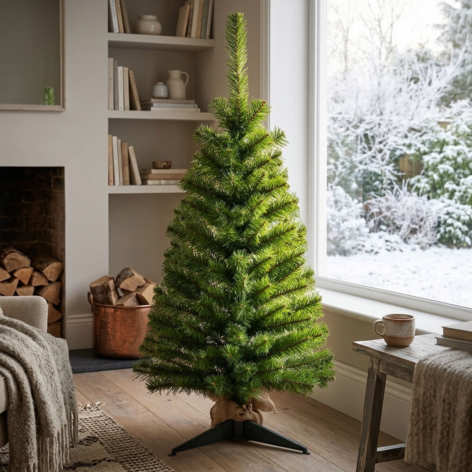 SUGIFT - 36-in Mini Christmas Tree Unlit Small Artificial Tabletop Tree Black Pink with Plastic S...