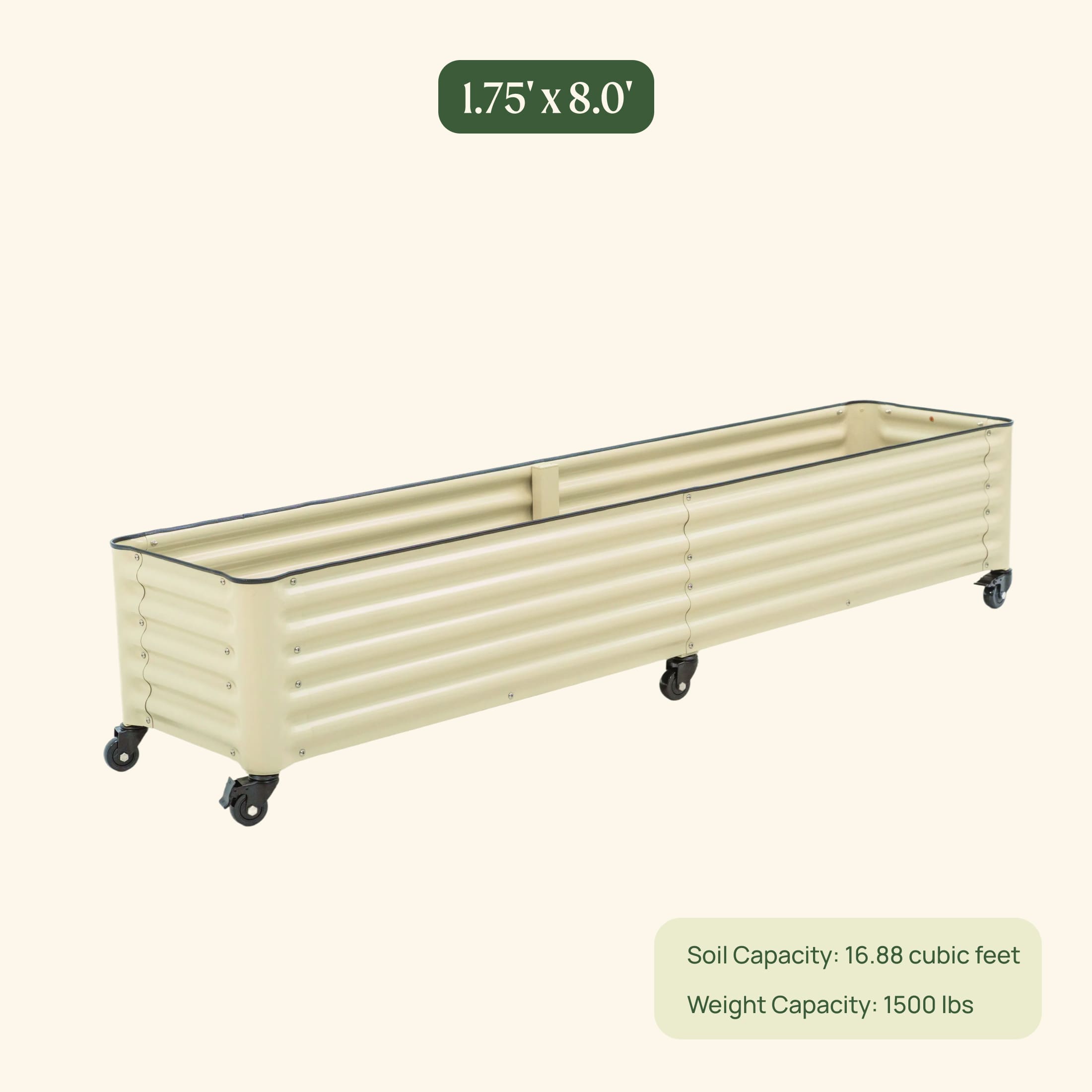 Vego Garden  Classic Rolling Garden Bed 1.75 ft x 8 ft