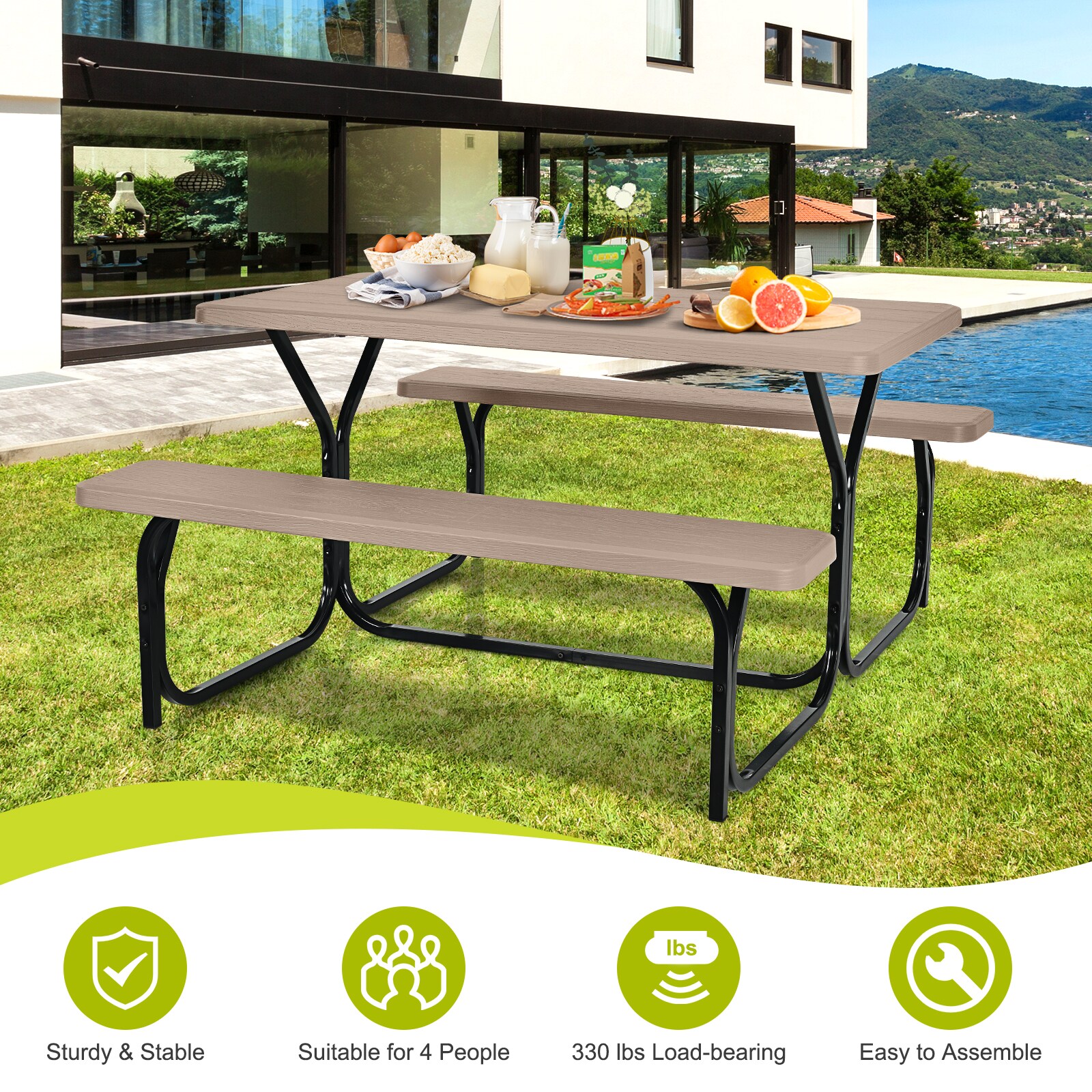 WELLFOR DOGN70808CF Picnic-Tables - View #8
