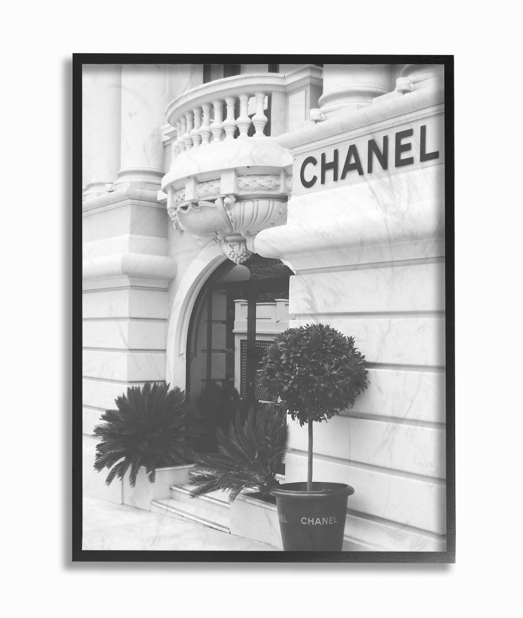 Stupell Industries Black and White High Fashion Store Front Daphne Polselli  Framed 30-in H x 24-in W Abstract Print at