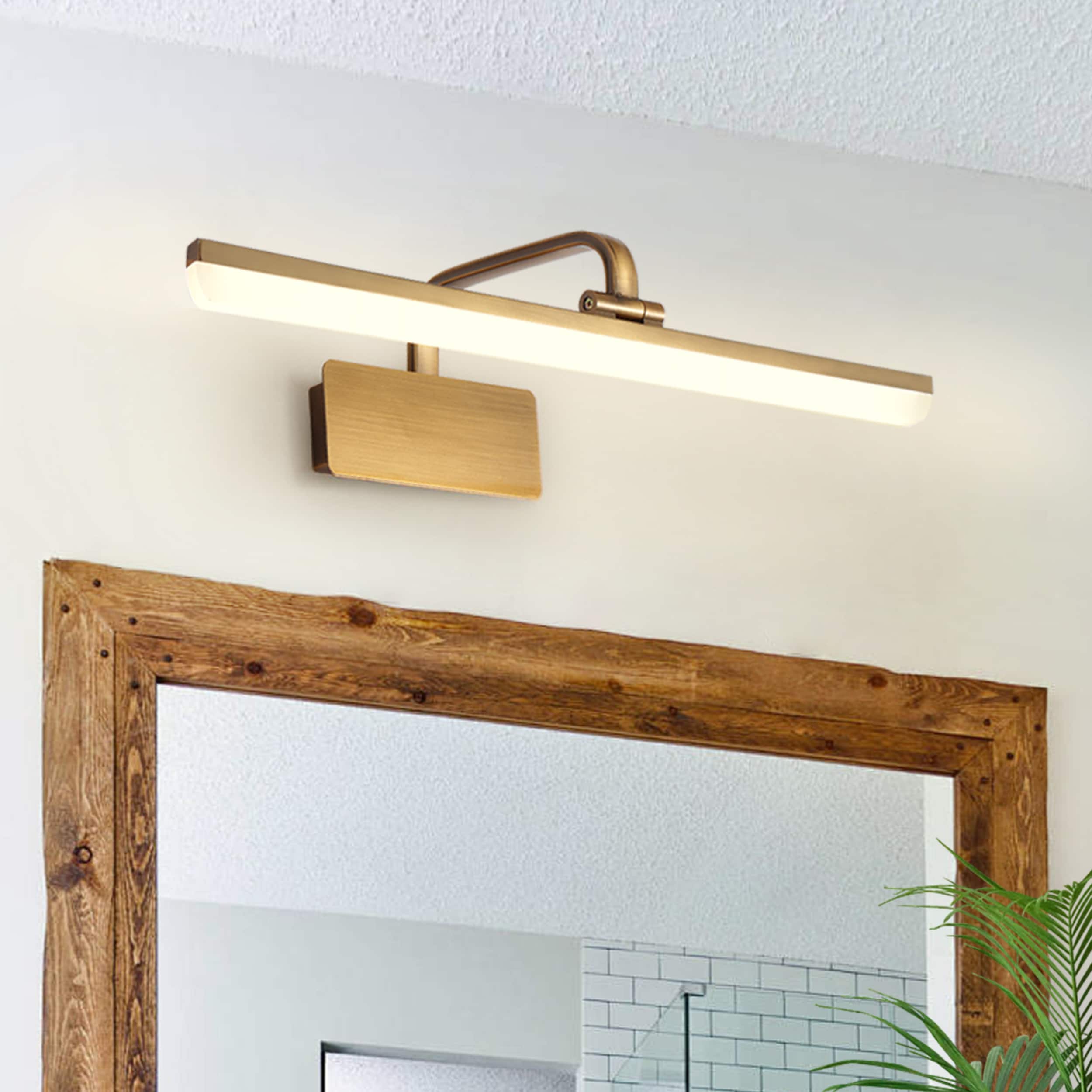 HUOKU PD1011821 Leeuu 15.7-in 1 -Light Brushed Brass Integrated LED Modern/contemporary Vanity light