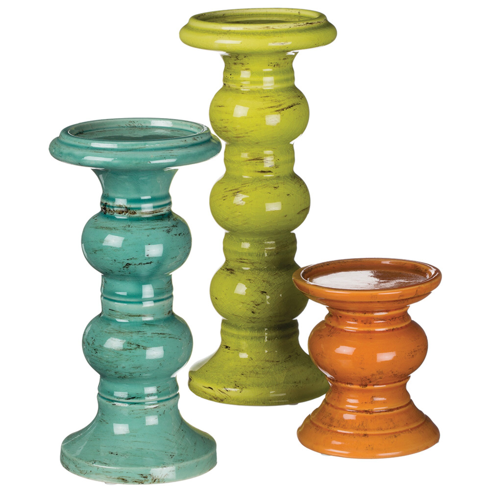 Sullivans CM2344 3 Candle Ceramic Pillar Candle Holder