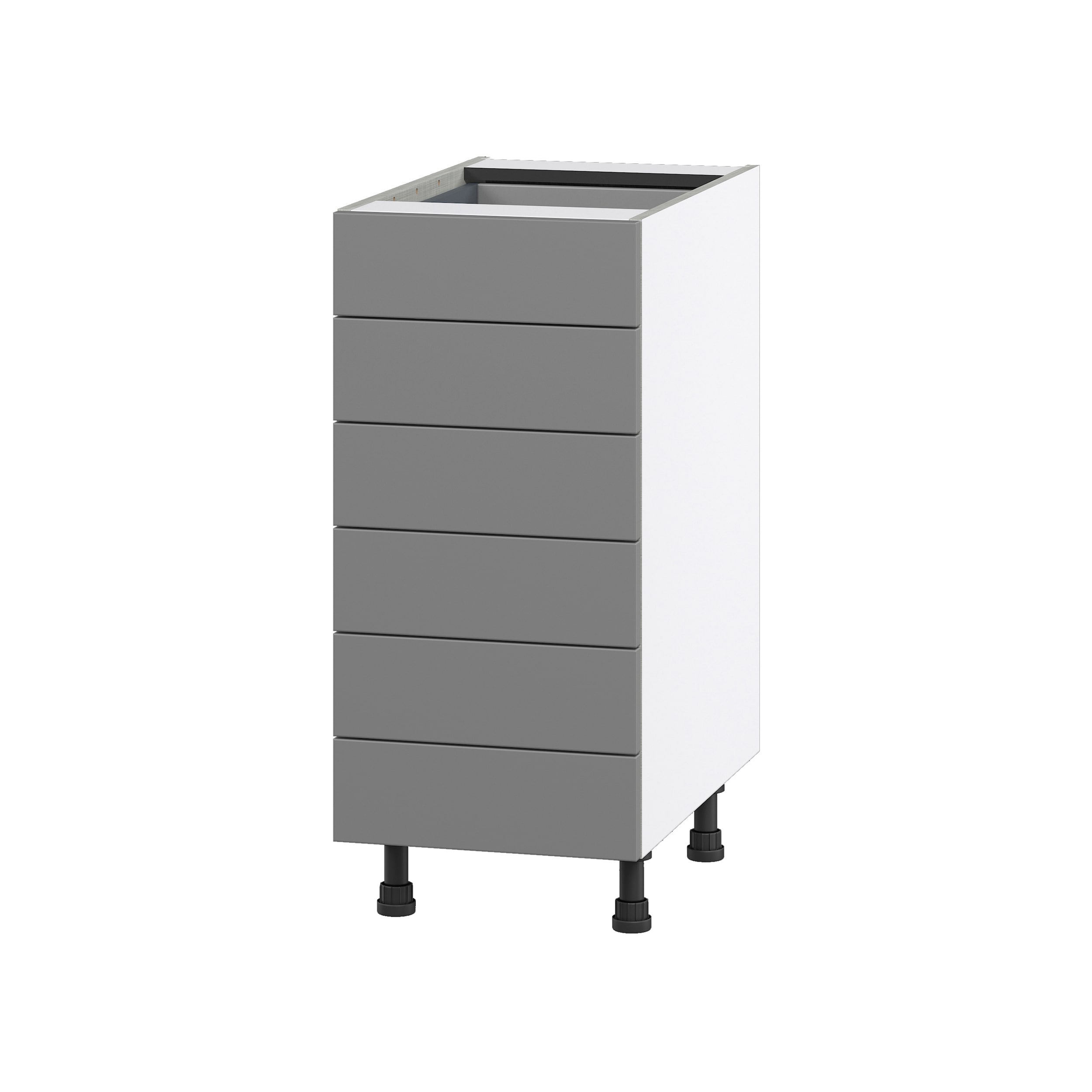 Hugo&Borg Beaumont 15-in W x 34.5-in H x 14-in D Slate Gray 6-Drawer Base Fully Assembled Cabinet