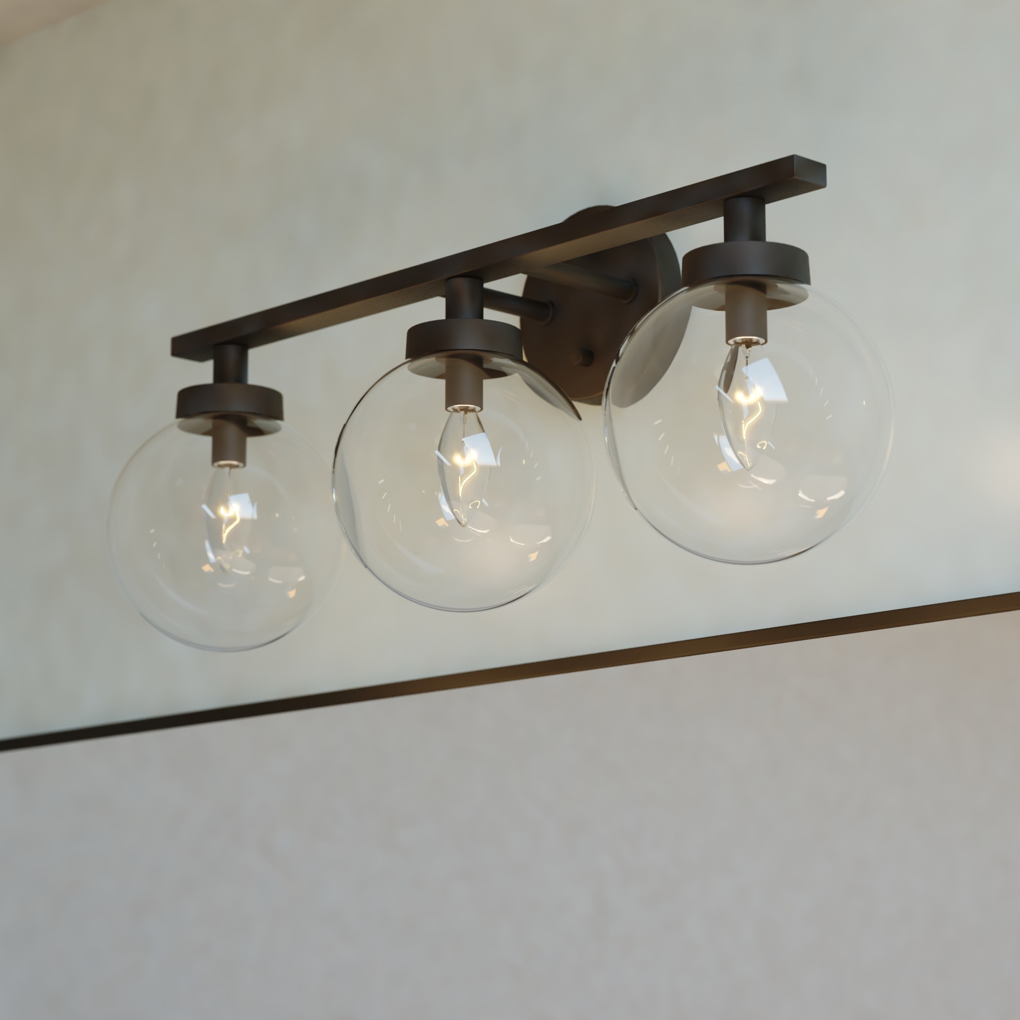 Cascadia W0430 Lander 23-in 3 -Light Matte Clear Transitional Vanity light
