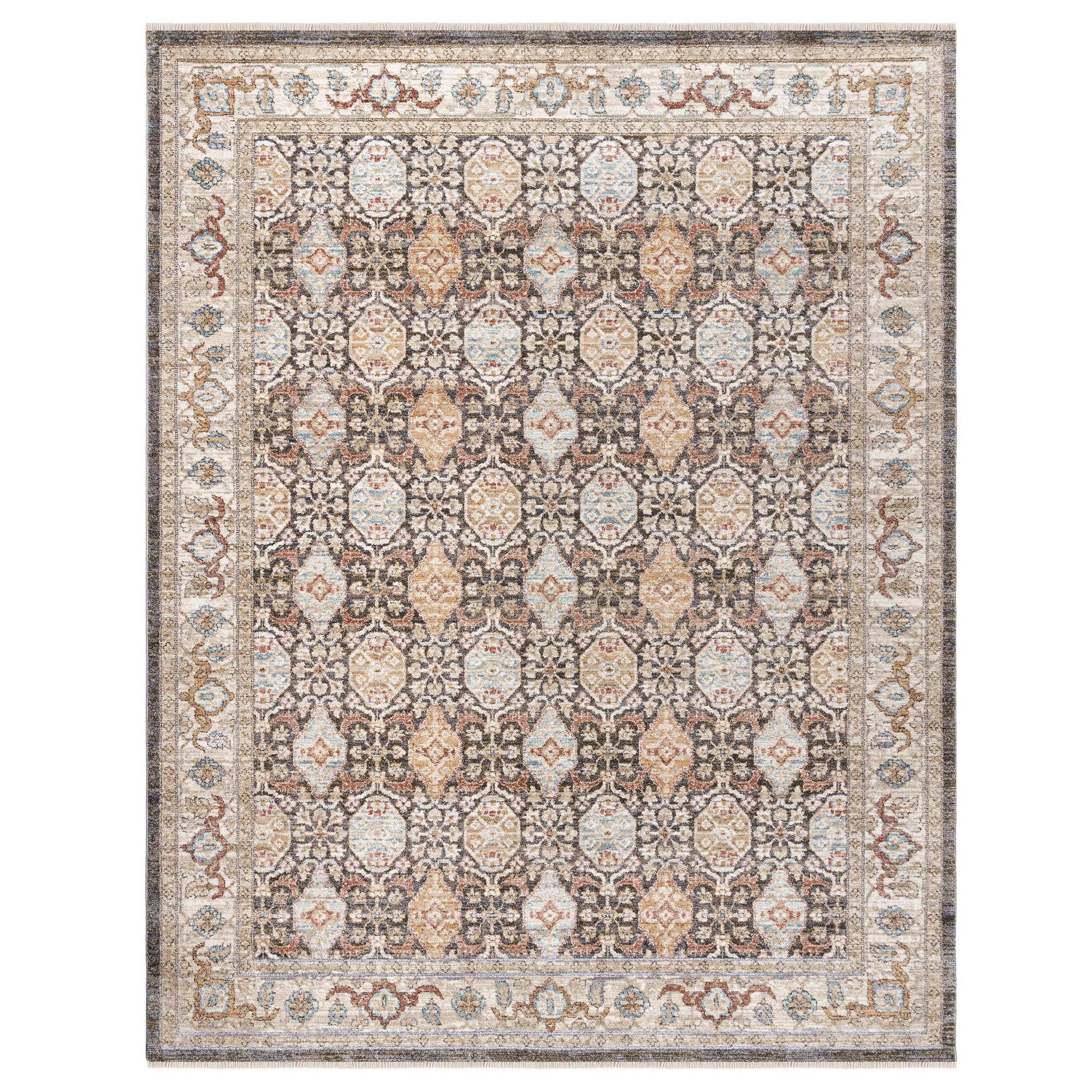 GERTMENIAN 5 X 7 (ft) Charcoal Indoor Border Area Rug 23075 at Lowes.com