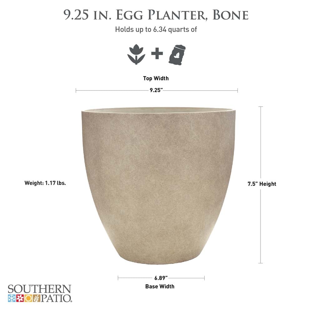 Southern Patio Round 9.25-in W Small Off-white Plastic Contemporary 