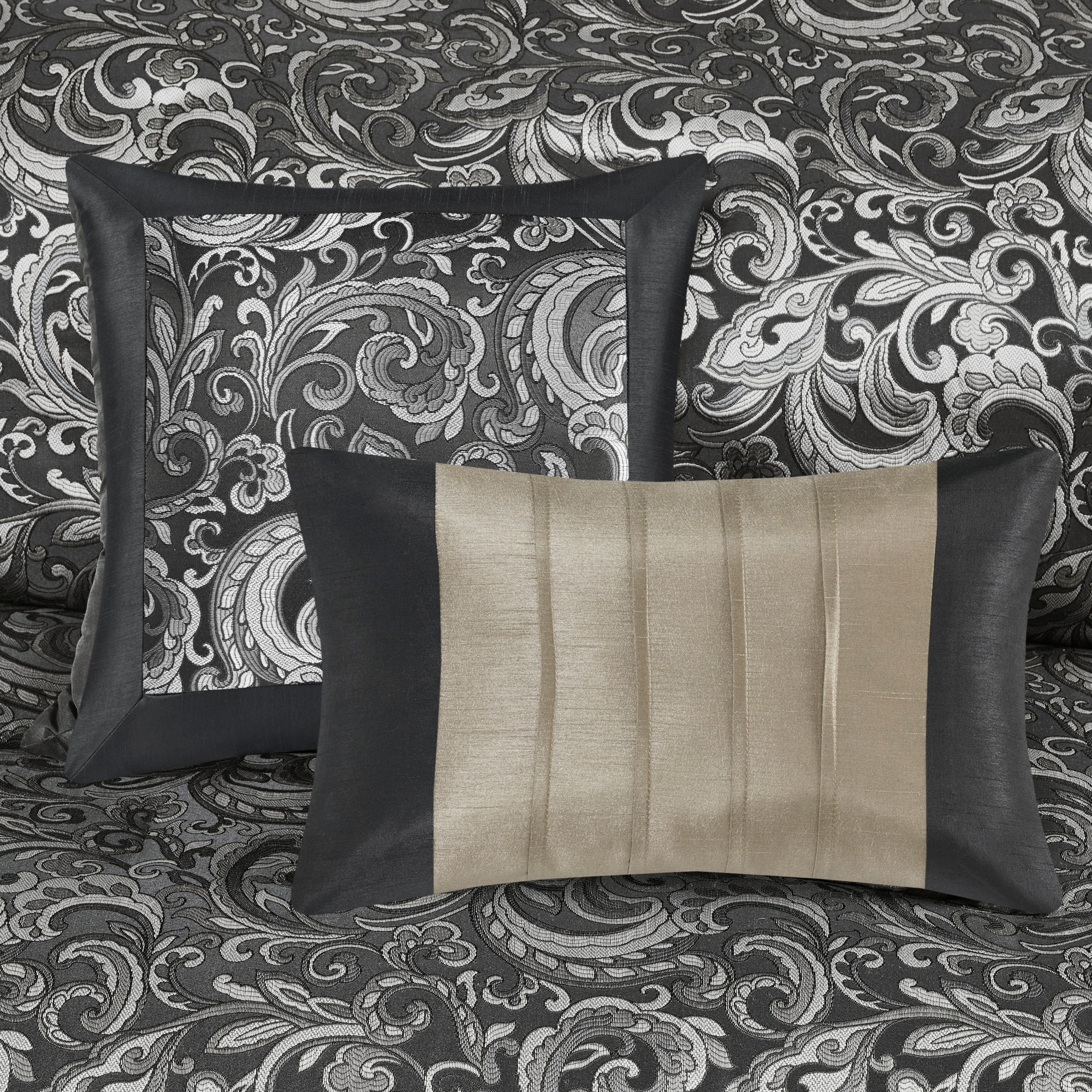 California King Black Microfiber 24-Piece Bed in a Bag Set