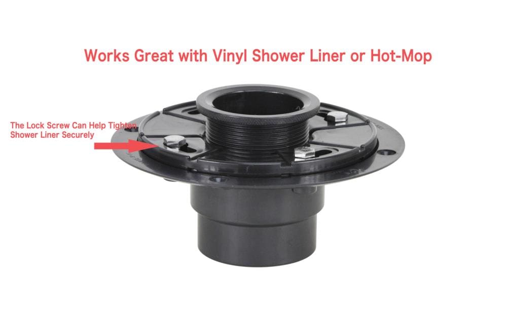 eModernDecor Black ABS Flange Shower Drain Base for 2 in Pipe Size