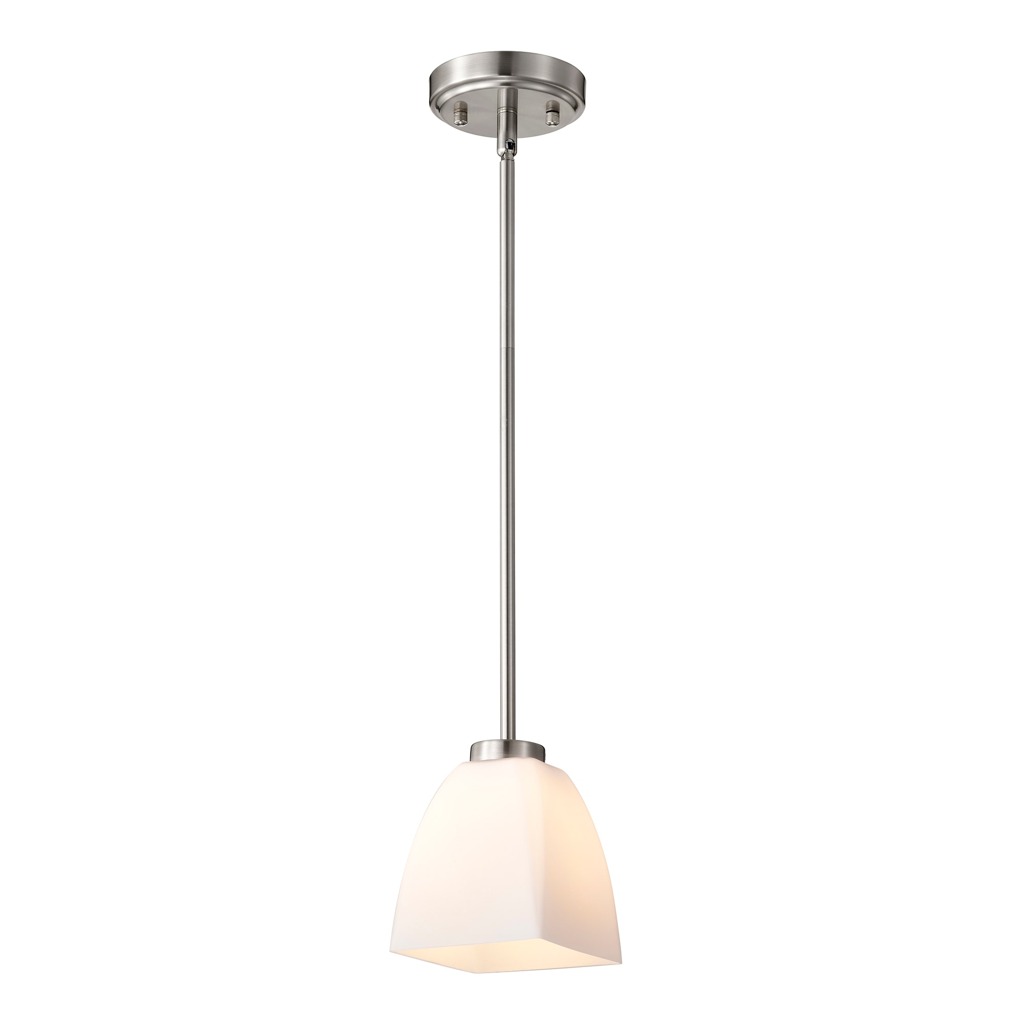 Edvivi EPJ2951BN 1 -Light Brushed Nickel Modern/contemporary Etched glass Rectangle Small Hanging Pendant light