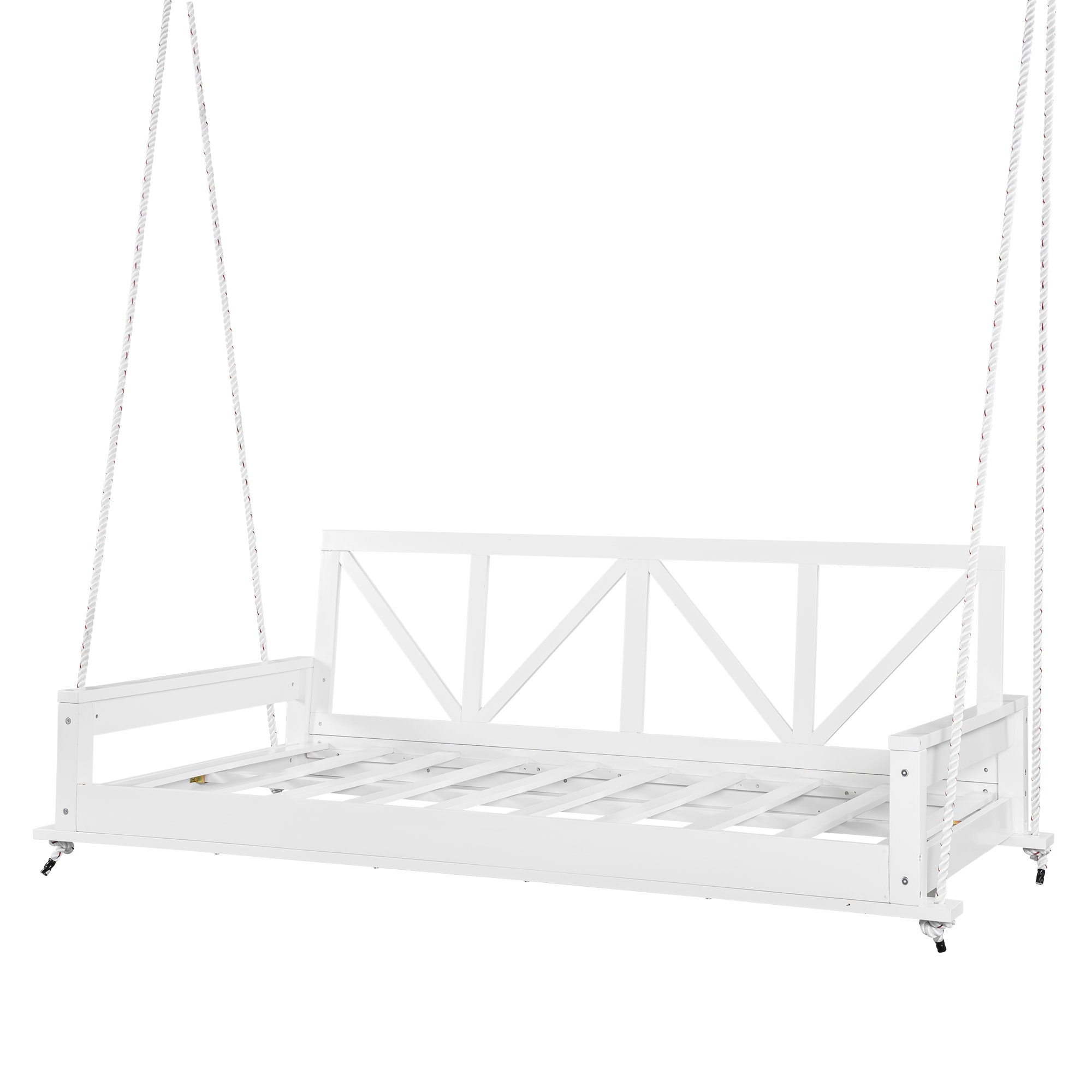 Bybafun YA0100318 2 -person White A Wood Outdoor Swing bed