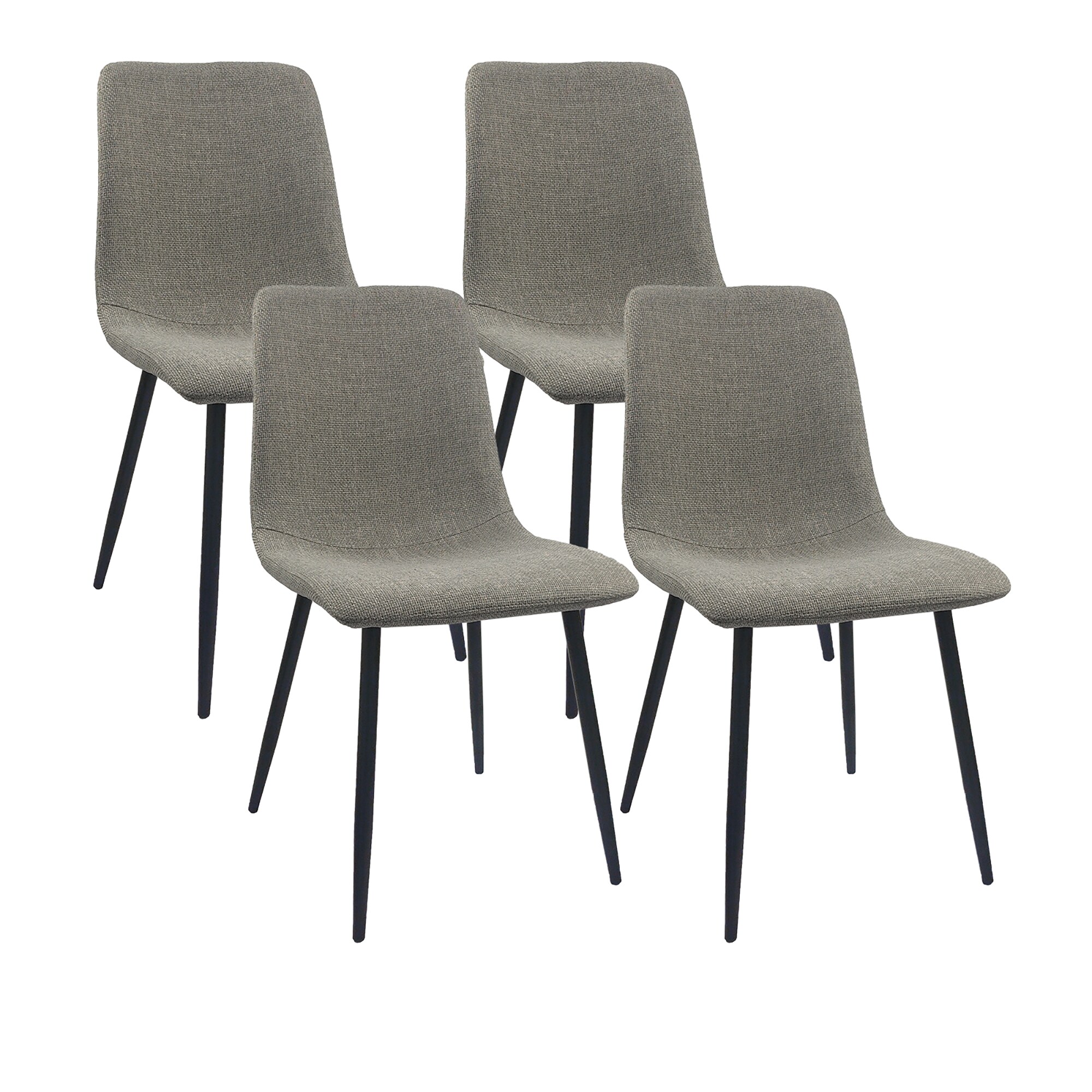 Set of 4 Contemporary/Modern Linen Upholstered Dining Side Chair (Metal Frame) in Gray | - Sumyeg WF-HW53837GU-LA