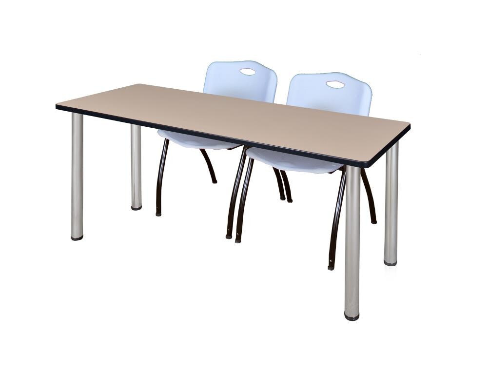 Regency MT6624BEBPCM47GY Training Off-white 4-Person Training Table (66-in W x 29-in H)