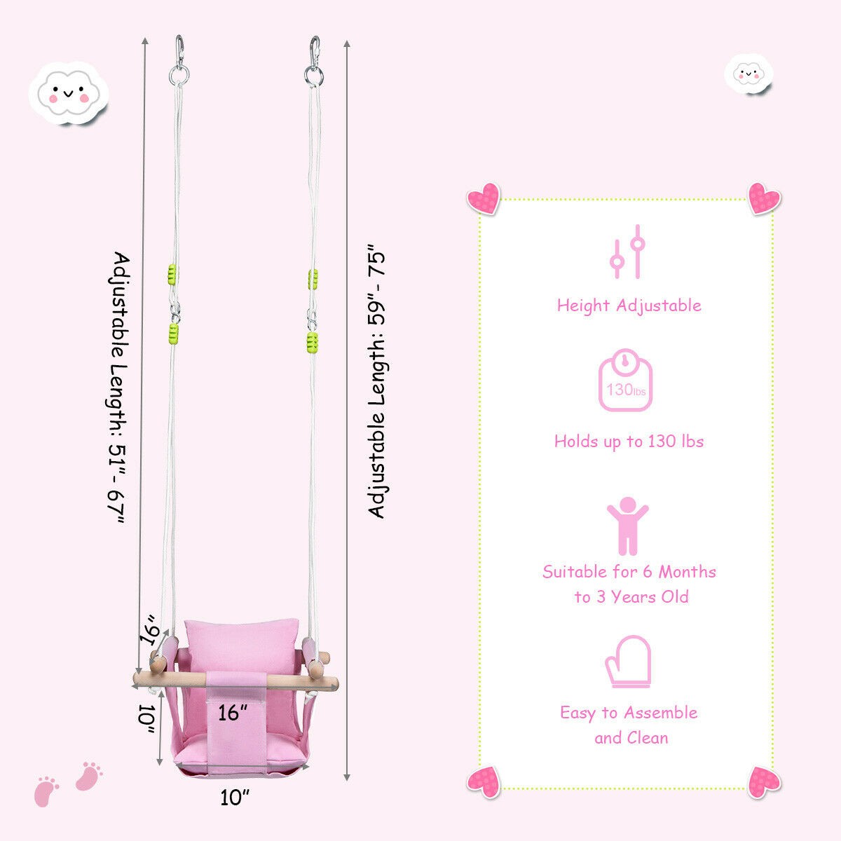 Clihome CWCH-BB5381PI Playset-Swings - View #5