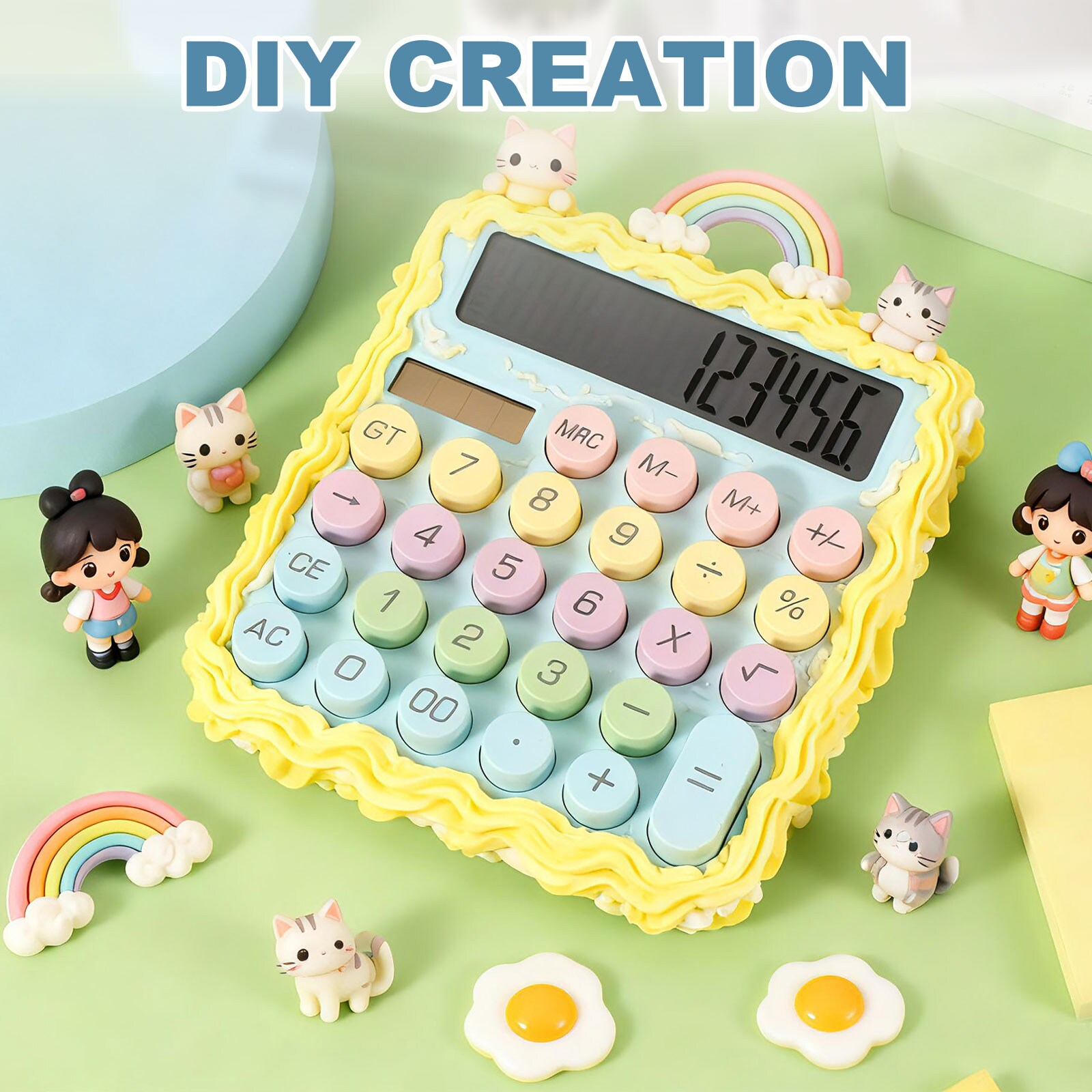 PATIKIL Cute Calculator Desk Calculator Basic Big Button 12 Digit Large ...