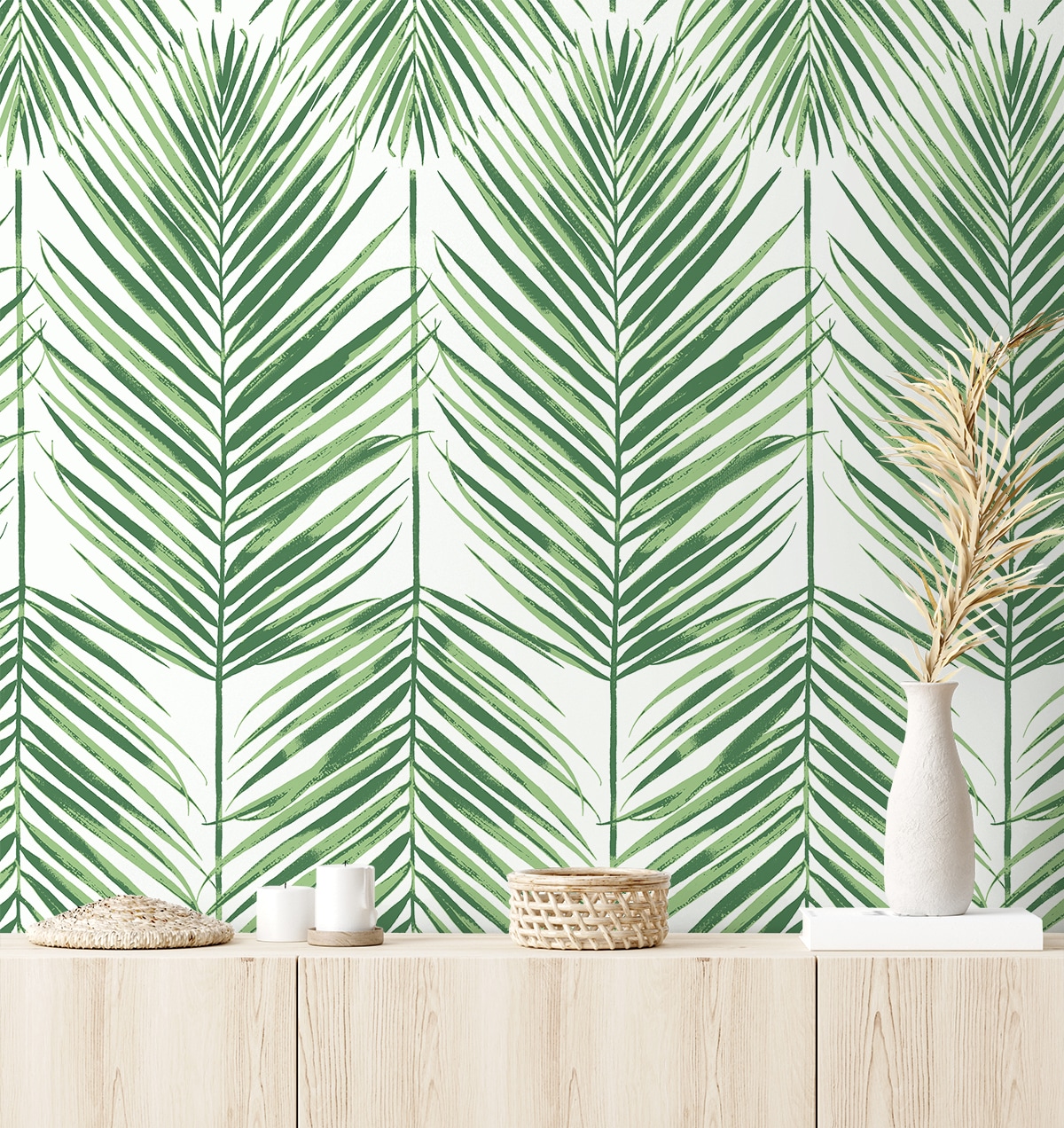 Greenery Vinyl Self-Adhesive Peel and Stick Wallpaper Roll