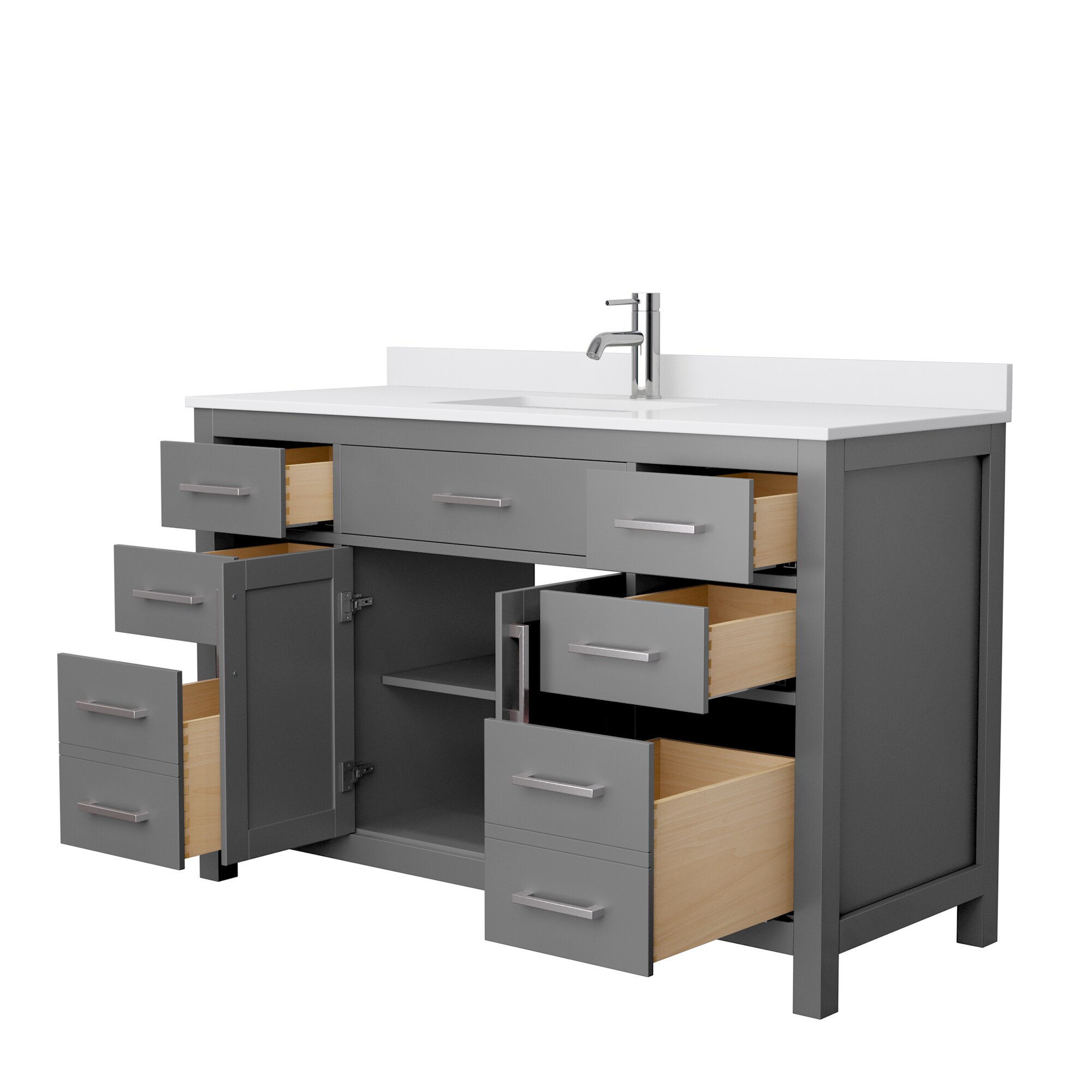 Wyndham Collection Beckett 54 In Dark Gray With Brushed Nickel Trim Undermount Single Sink 