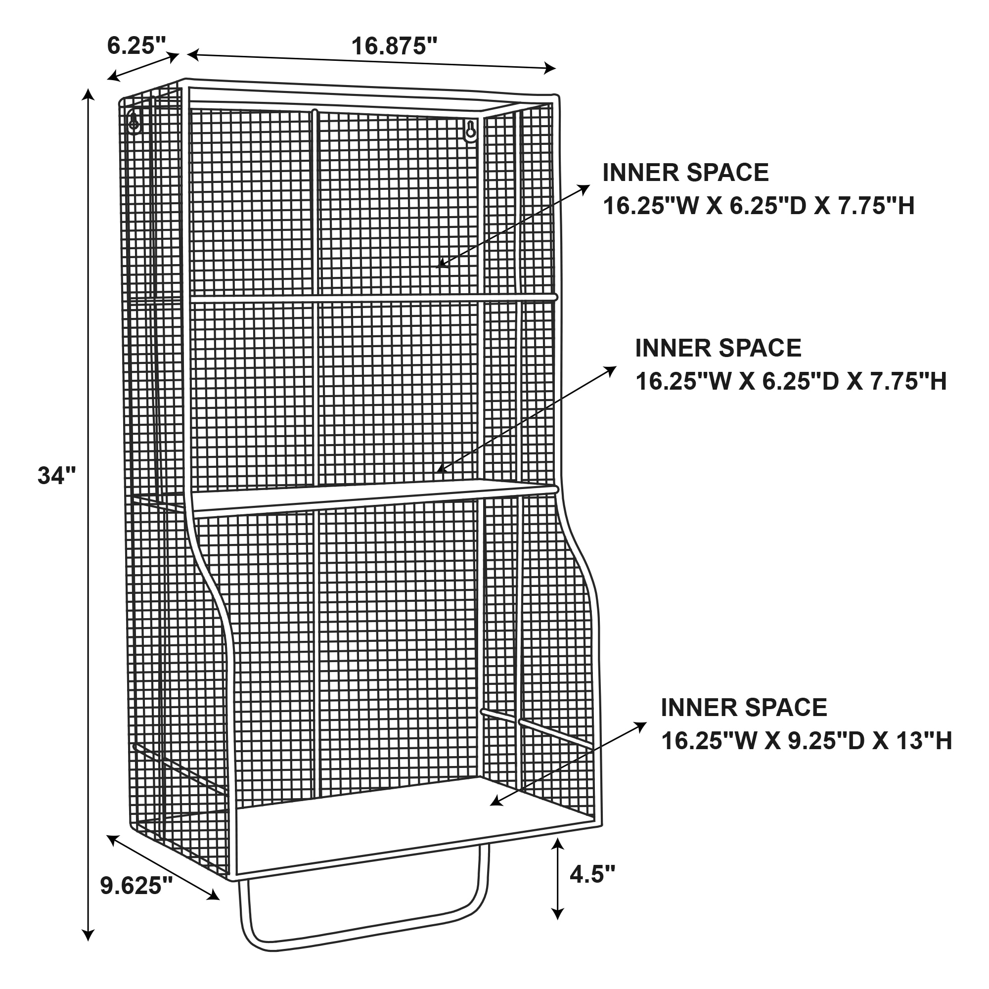 Linon AMMESHELFW1 Wall-Mounted-Shelving - View #9