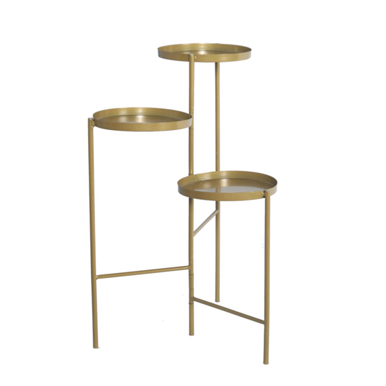AHIOU HOME ZAAHD-HGRUVAPS Meriden 30-in H x 21-in W Gold Indoor/Outdoor Novelty Steel Plant Stand