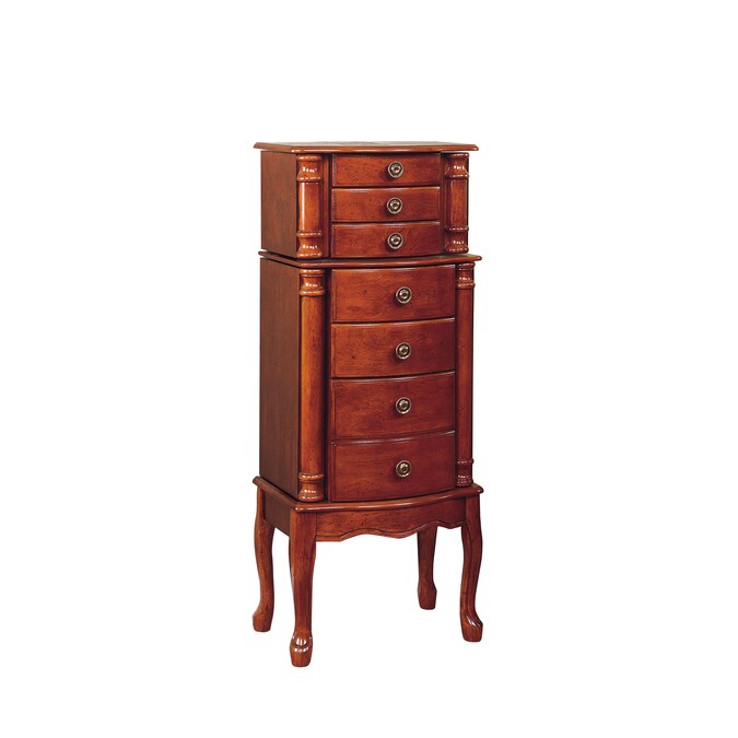 Powell Classic Cherry Jewelry Armoire, Queen Anne Jewelry Armoire