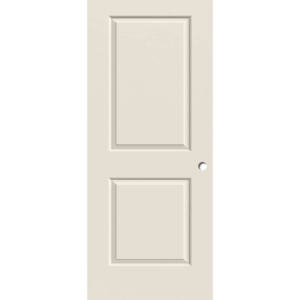 36-in x 80-in 2-panel Square Smooth Hollow Core Primed Molded Composite Slab Door with Lockset Bore in White | - RELIABILT LOE830886