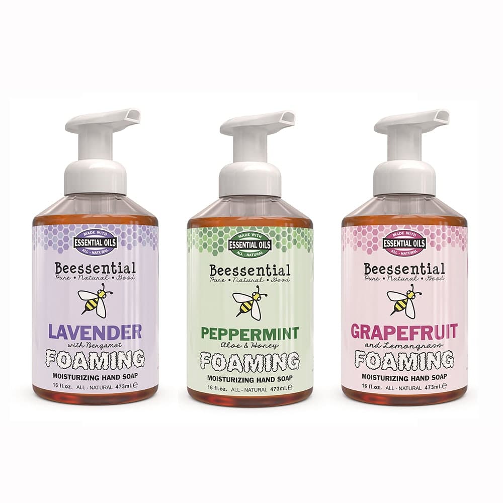 Lehman's Beessential Foaming Hand Soap Variety Pack of 3 Grapefruit Lavender Peppermint #100018405