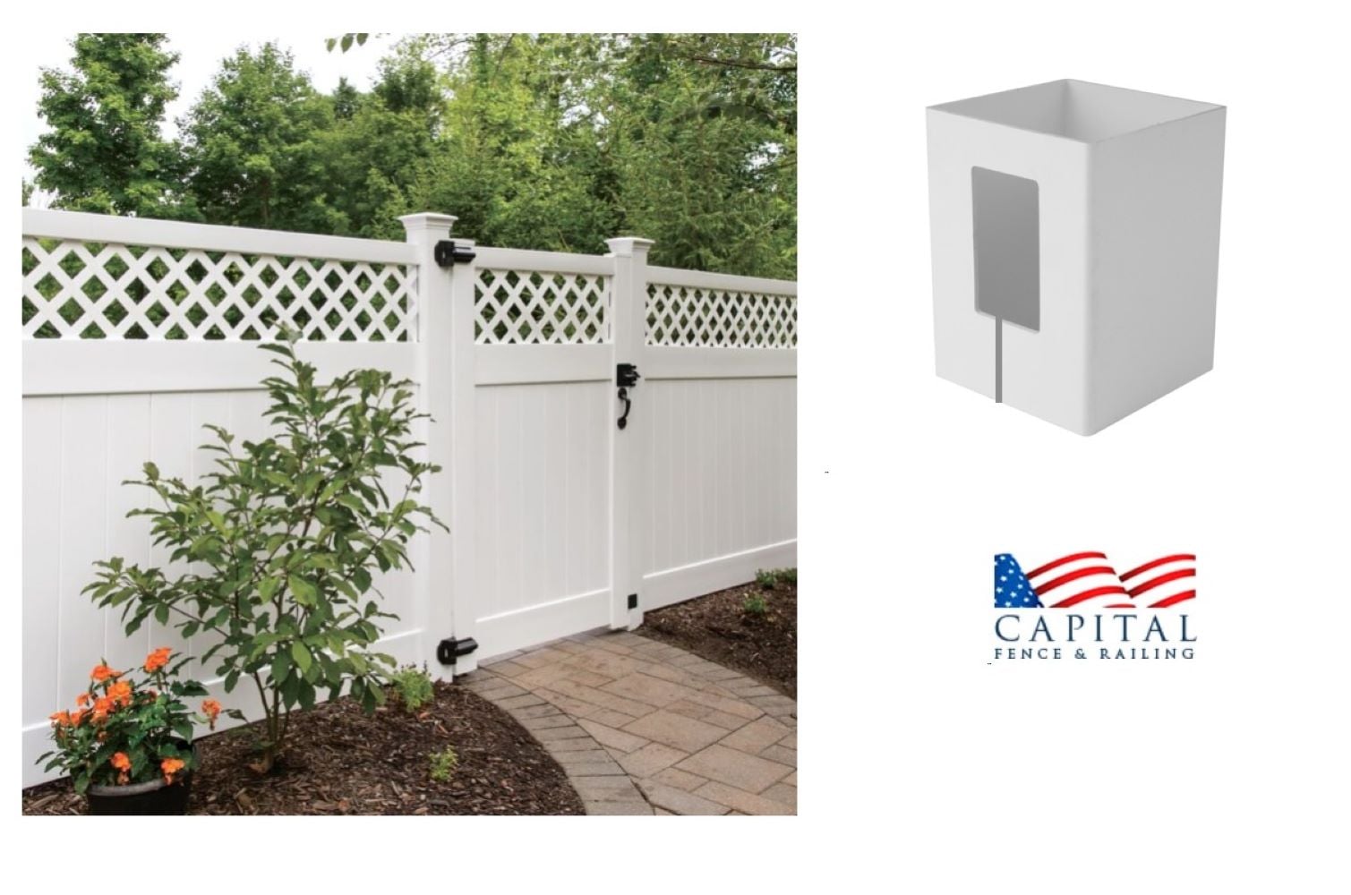 Capital Railing VFPLEP59W 9-ft H x 5-in W White Vinyl Lattice-top Fence post (Assembled)