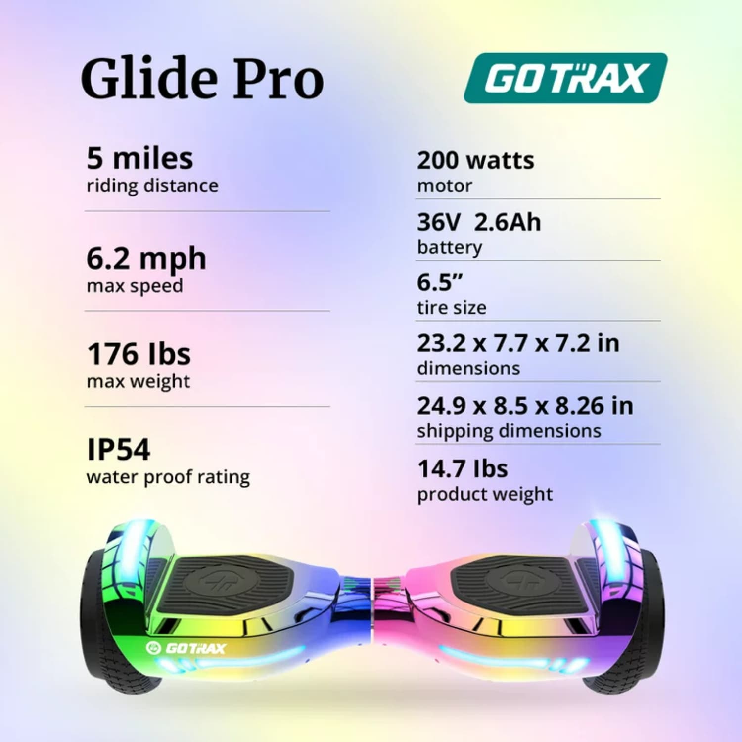 GOTRAX GT-GLIDEPRO-RAINBOW Play-Toys - View #7