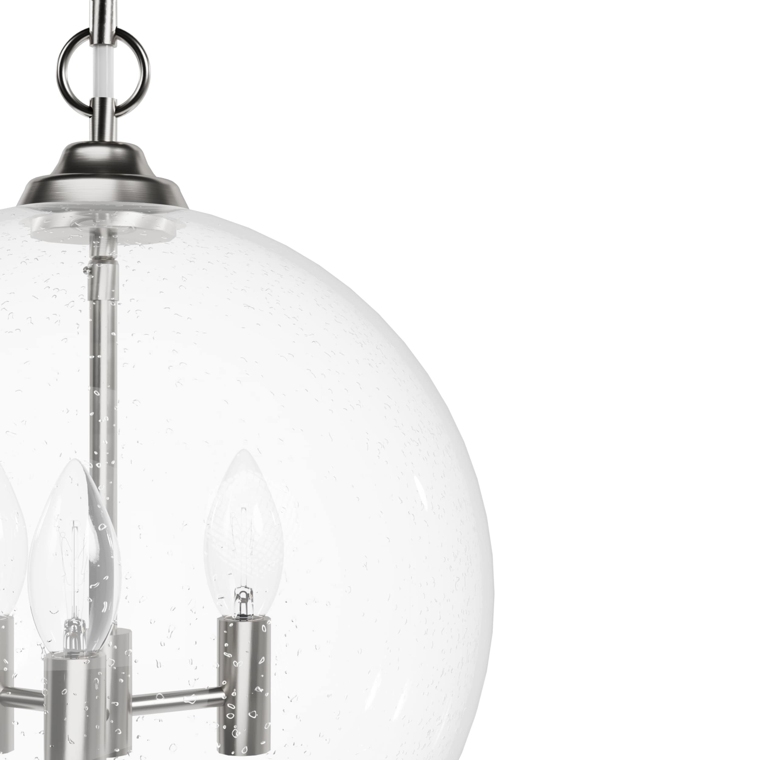 High Oaks Brushed Nickel Globe Pendant Light with Clear Glass Shade