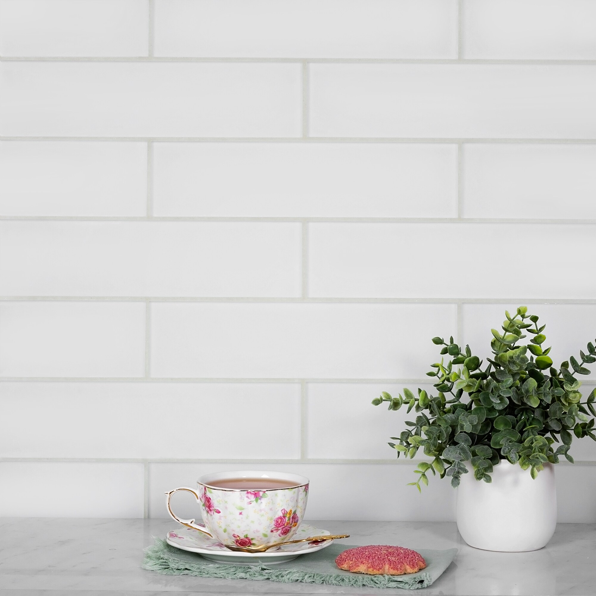 Apollo Tile (Sample) White 3-in x 12-in Matte Glass Floor and Wall Tile