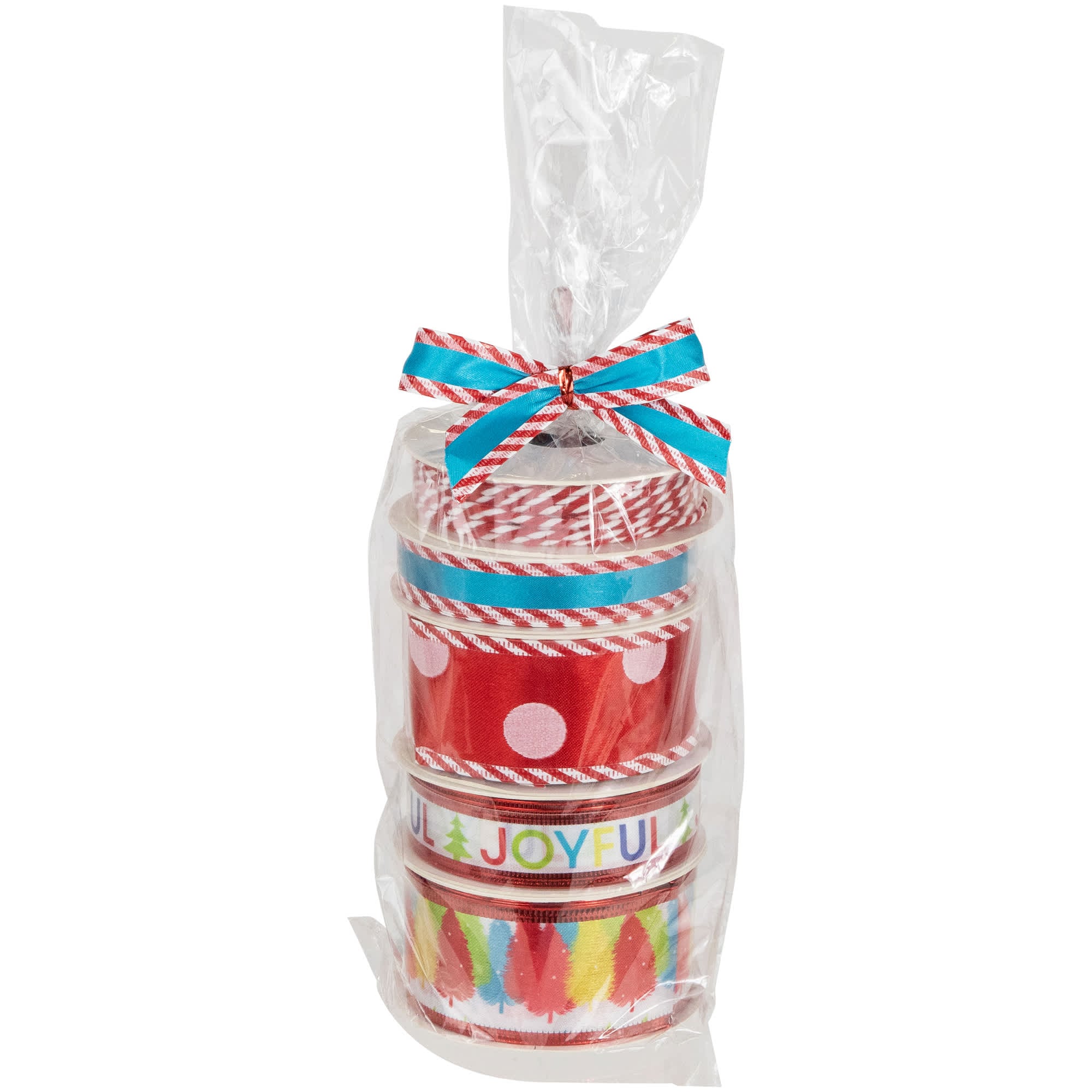 Northlight - Set of 5 Polka Dots Matching Themed Craft Christmas Ribbons 1.5 inch x 3 Yards