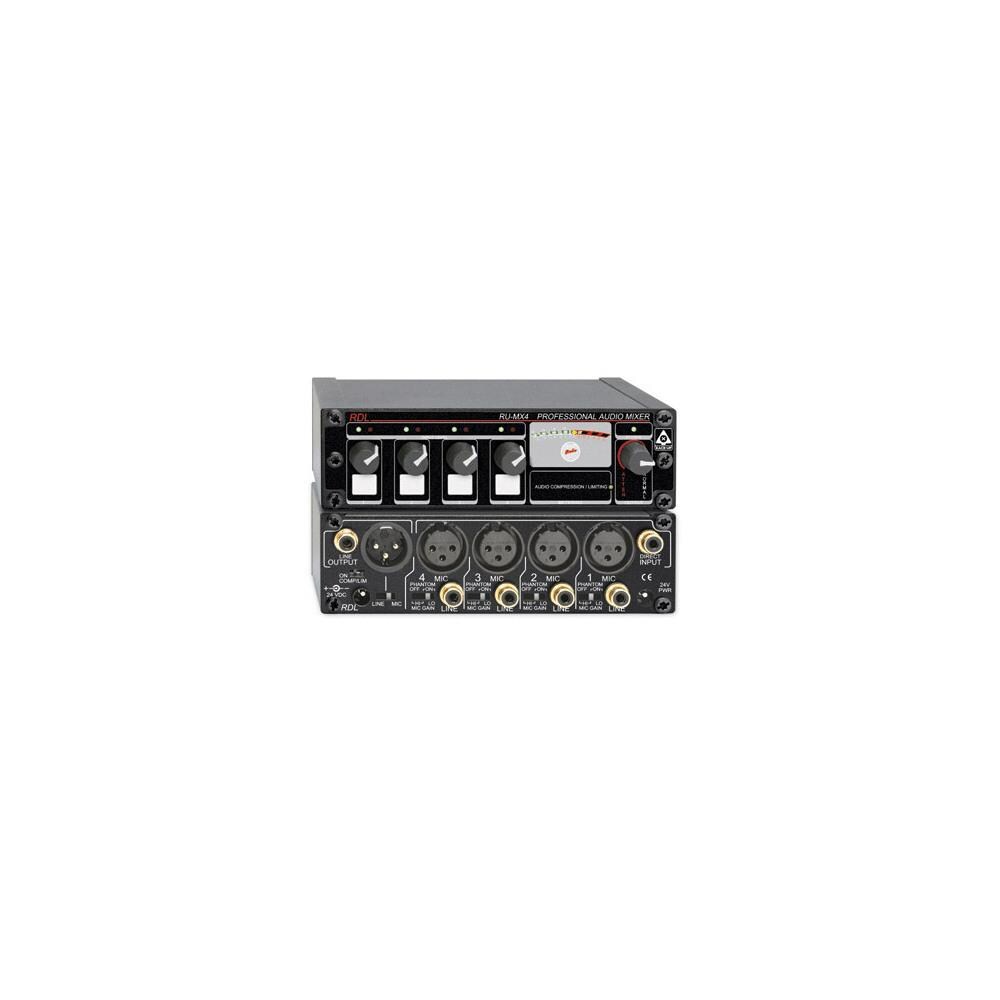 Radio Design Labs TCNCD295546  RU-MX4 Pro 4 Channel Mic and Line Mixer with Phantom Power Mic and Line Output