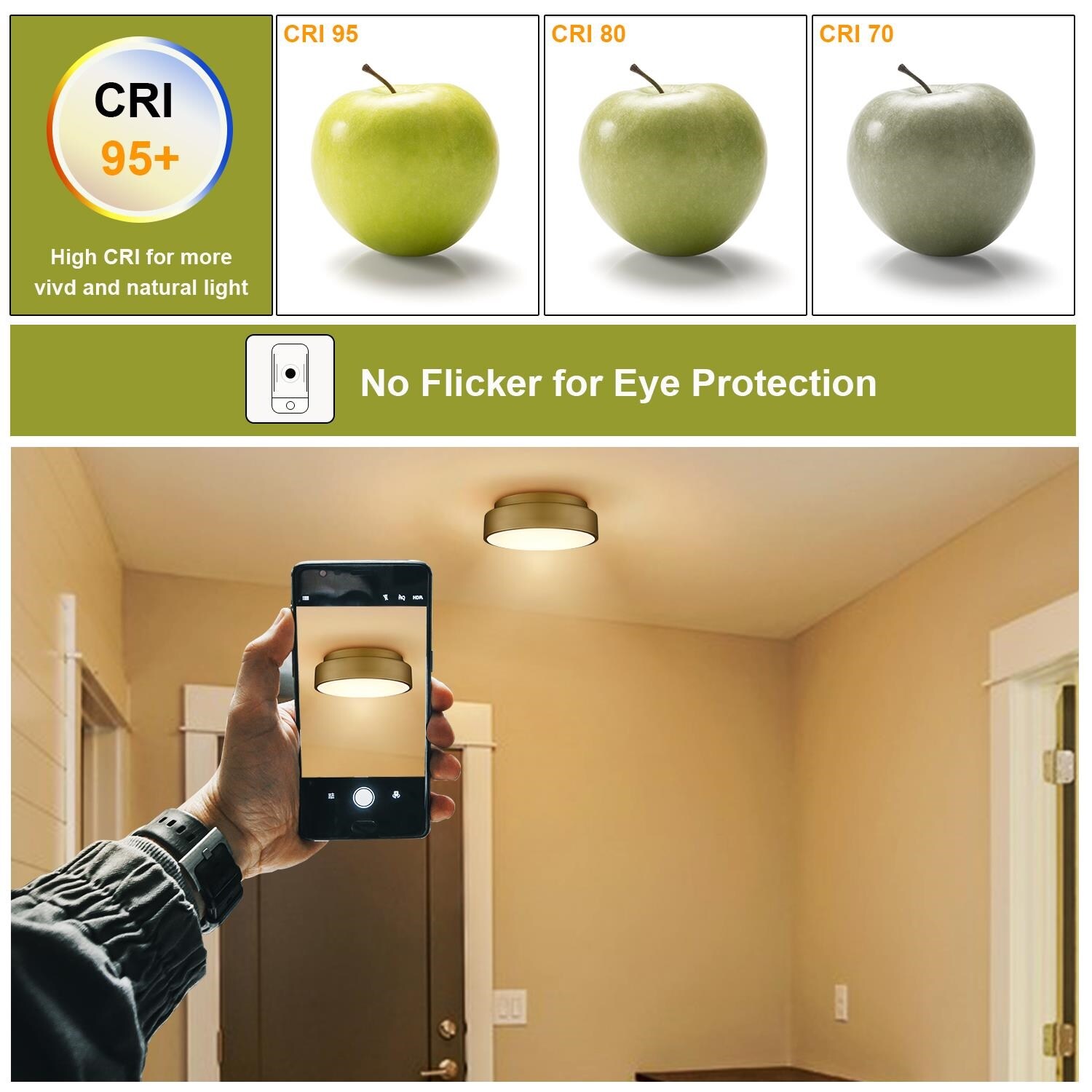 Modern Gold and White Round LED Flush Mount Ceiling Light