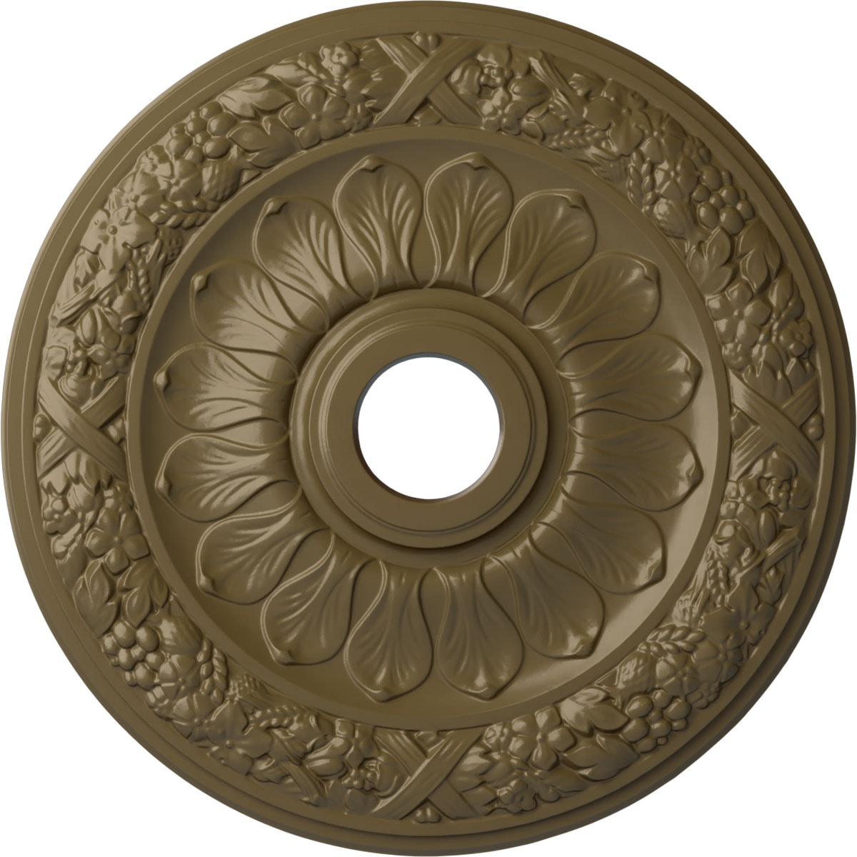 Ekena Millwork CM24SWMMF Swindon 24-in W x 24-in L Mississippi Mud Polyurethane Ceiling Medallion