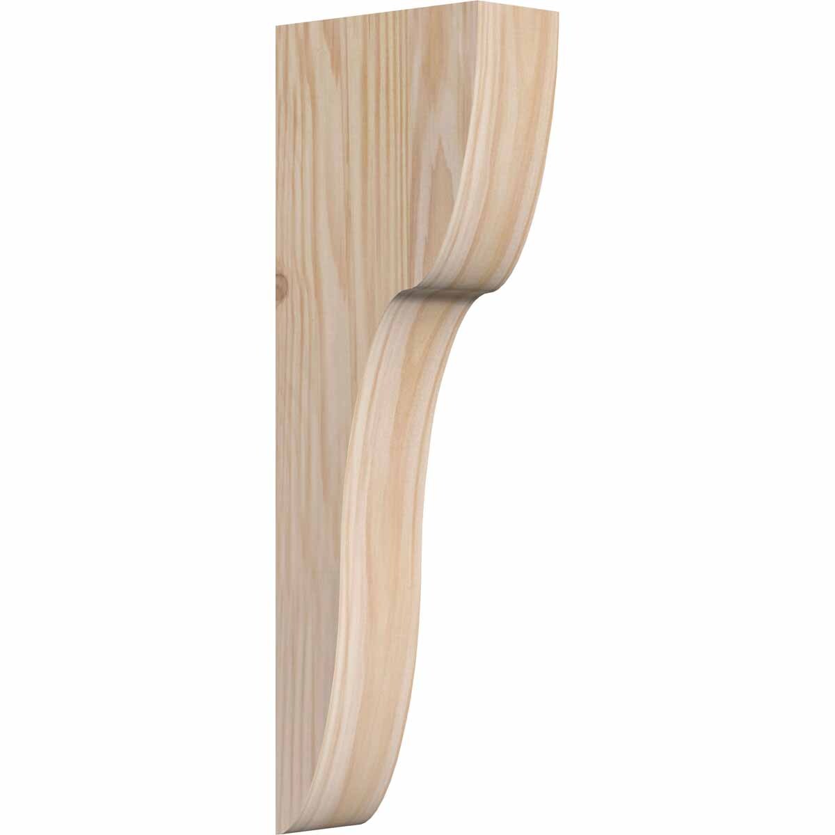 Ekena Millwork COR04X08X24CAR00SDF 3.5-in x 8-in x 24-in Carmel Unfinished Douglas fir Wood Paintable/Stainable Corbel