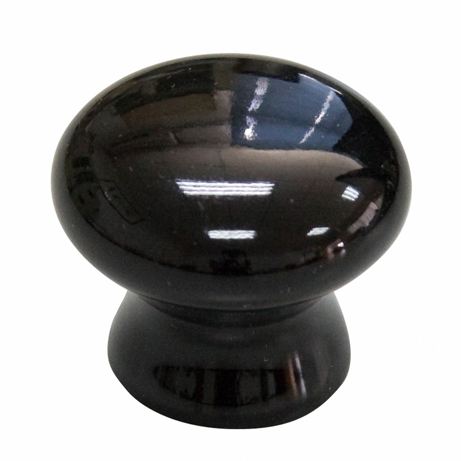 allen + roth CR6001-33-CB 1-1/4-in Black Round Modern Cabinet Knob